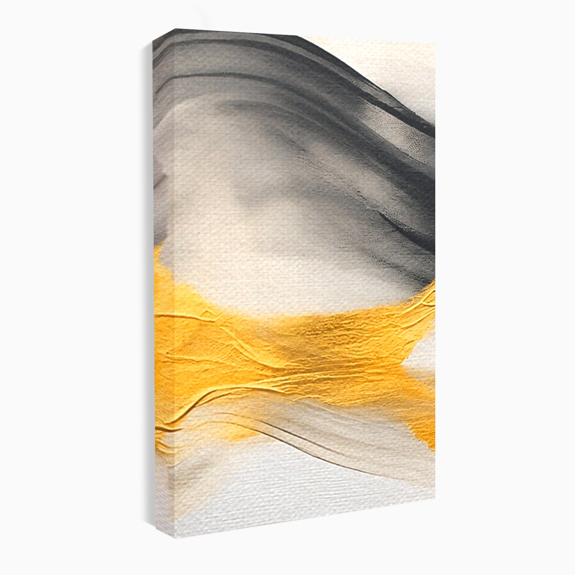 Set 2 Tablouri Canvas Premium LuxCanva® C2-1325, Fluiditate Aurie, Abstract, Modern, Eleganta, Living, Dormitor, Culori Vibrante