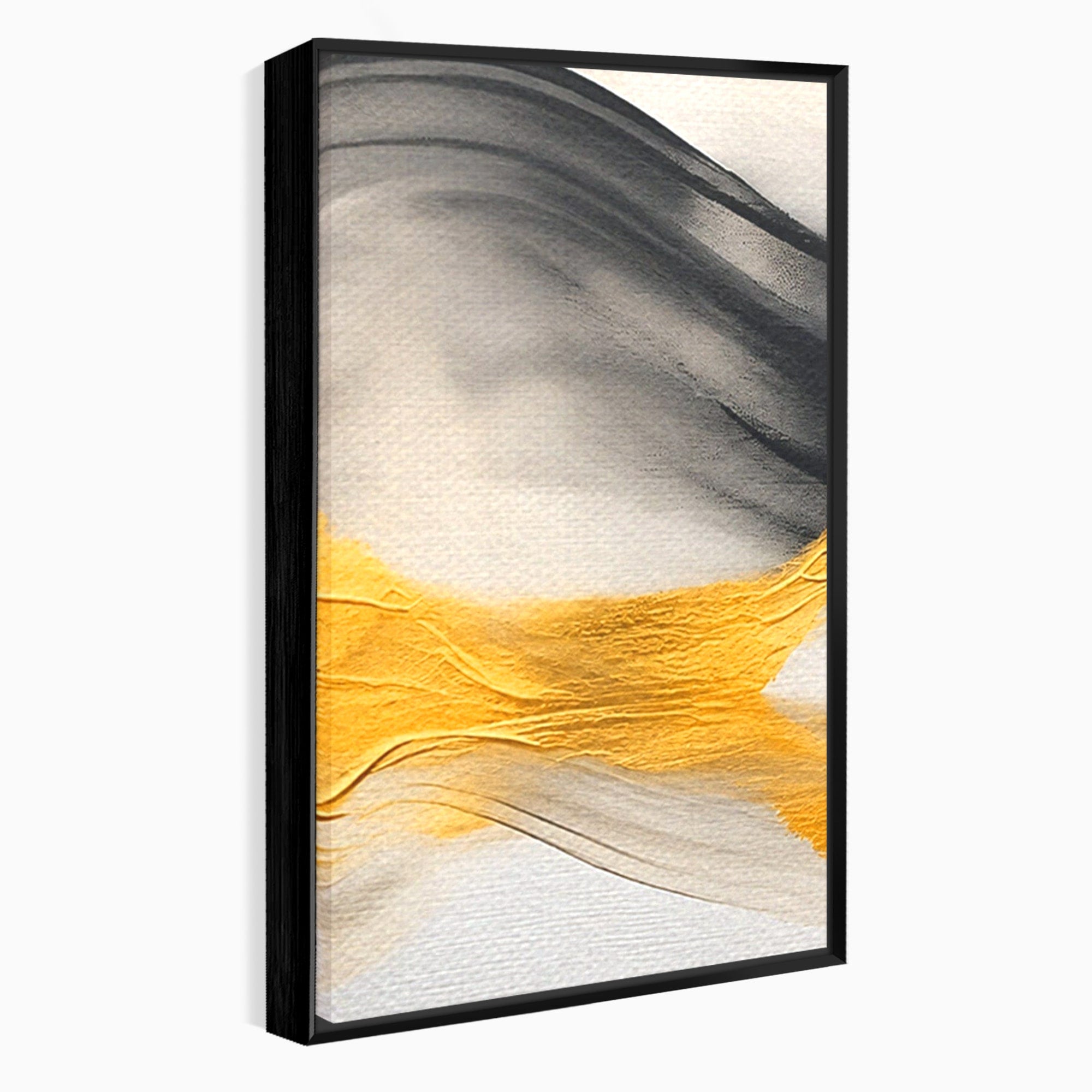 Set 2 Tablouri Canvas Premium LuxCanva® C2-1325, Fluiditate Aurie, Abstract, Modern, Eleganta, Living, Dormitor, Culori Vibrante