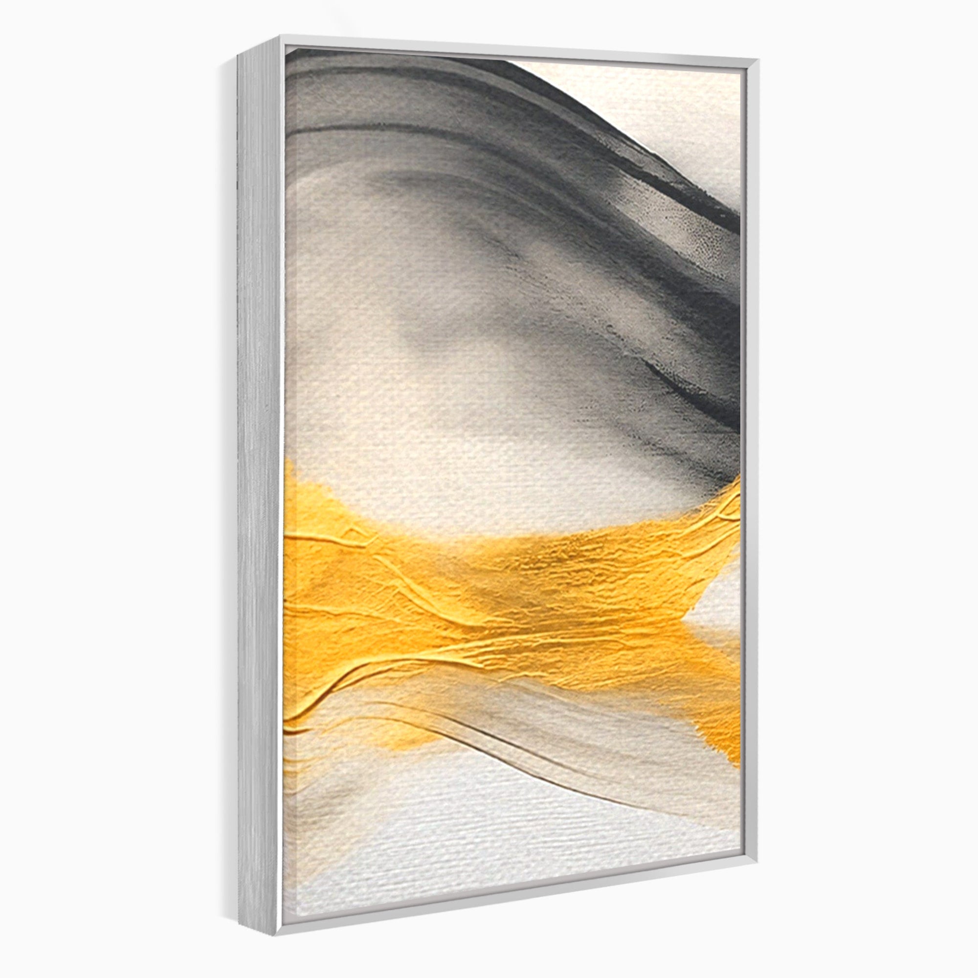 Set 2 Tablouri Canvas Premium LuxCanva® C2-1325, Fluiditate Aurie, Abstract, Modern, Eleganta, Living, Dormitor, Culori Vibrante