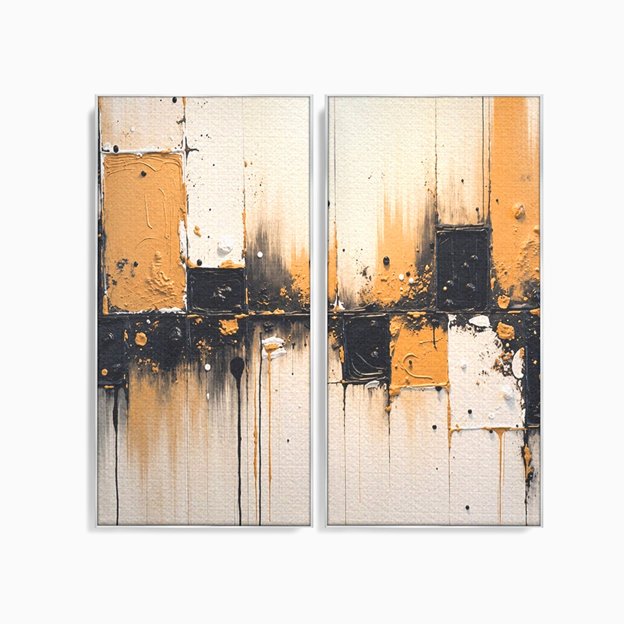 Set 2 Tablouri Canvas Premium LuxCanva® C2-1328, Abstractie Eleganta, Abstractie, Modern, Arta Contemporana, Textura, Living, Birou, Culori Vibrante