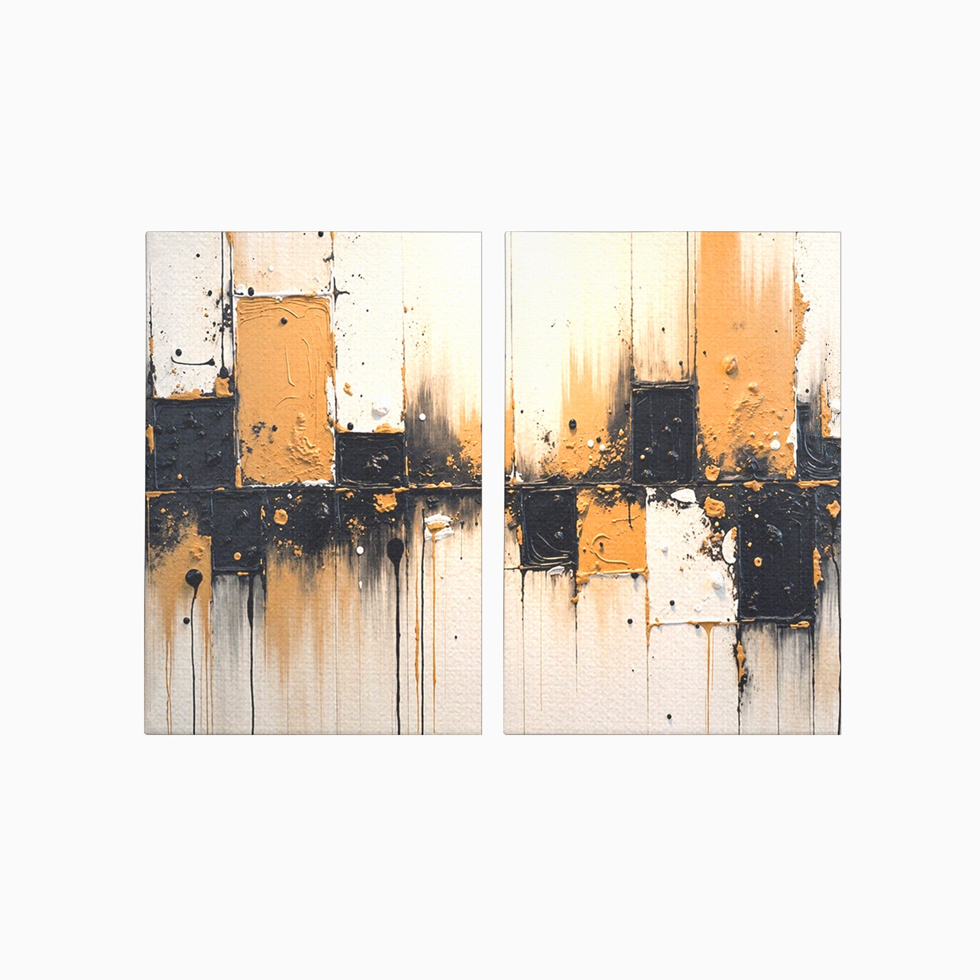 Set 2 Tablouri Canvas Premium LuxCanva® C2-1328, Abstractie Eleganta, Abstractie, Modern, Arta Contemporana, Textura, Living, Birou, Culori Vibrante