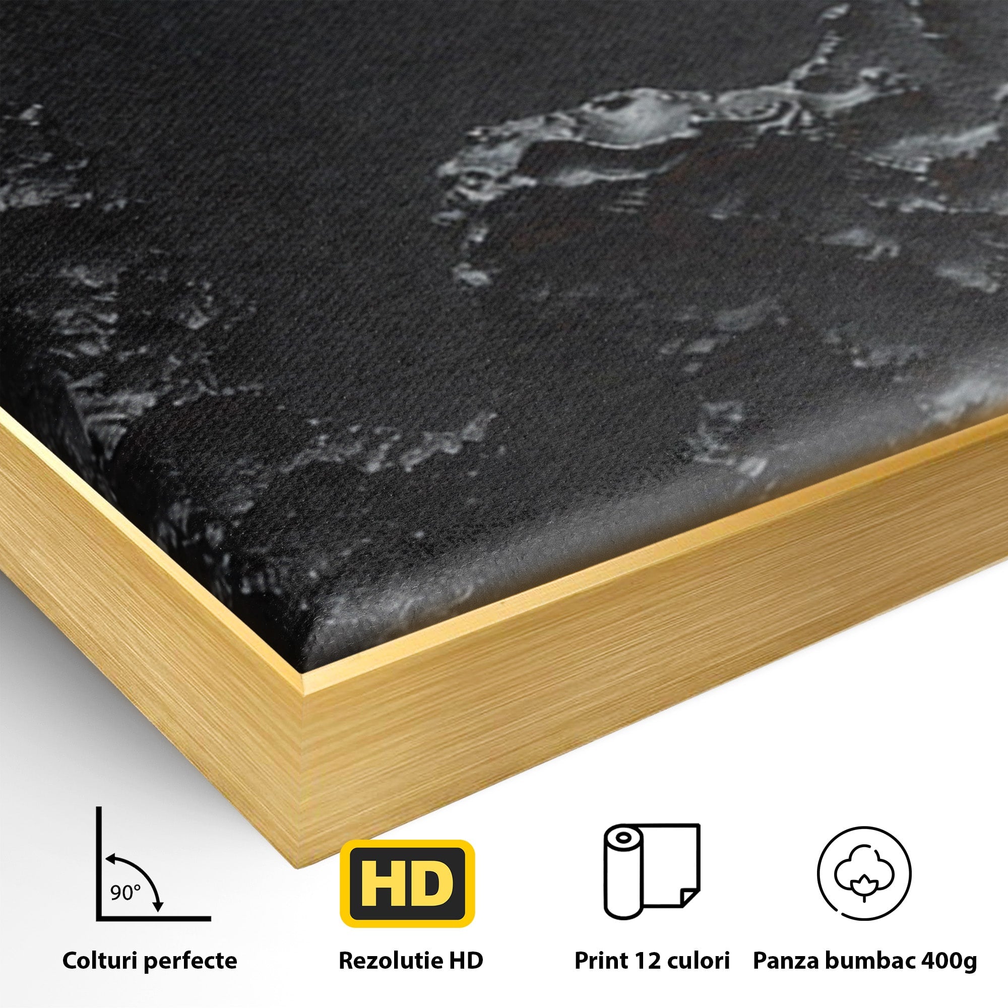 Set 2 Tablouri Canvas Premium LuxCanva® C2-1331, Rau De Aur, Abstract, Textura, Modern, Birou, Eleganta, Culori Vibrante