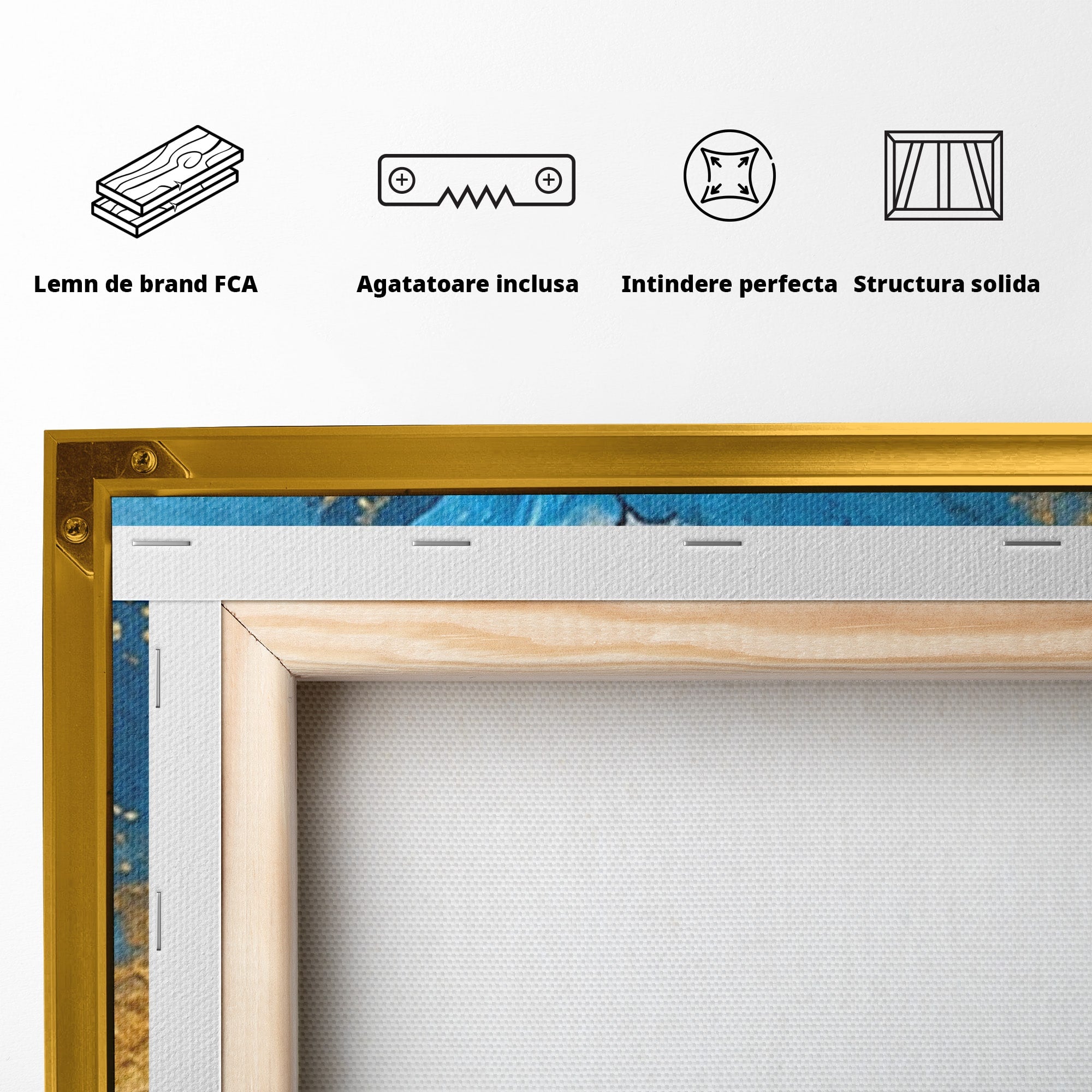 Set 2 Tablouri Canvas Premium LuxCanva® C2-1332, Abstractie Ceruleana, Abstractie, Textura, Modern, Birou, Living, Culori Vibrante