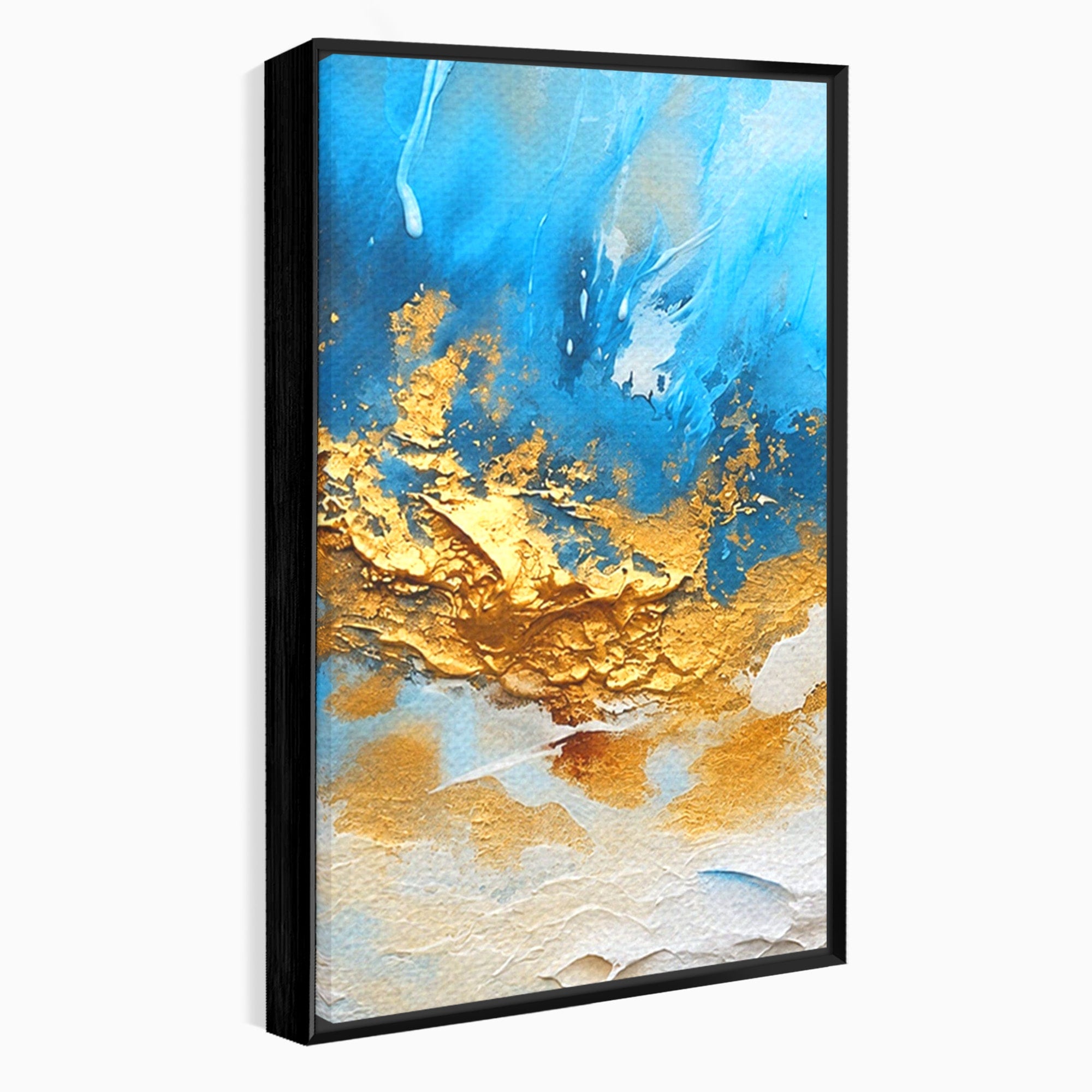 Set 2 Tablouri Canvas Premium LuxCanva® C2-1332, Abstractie Ceruleana, Abstractie, Textura, Modern, Birou, Living, Culori Vibrante