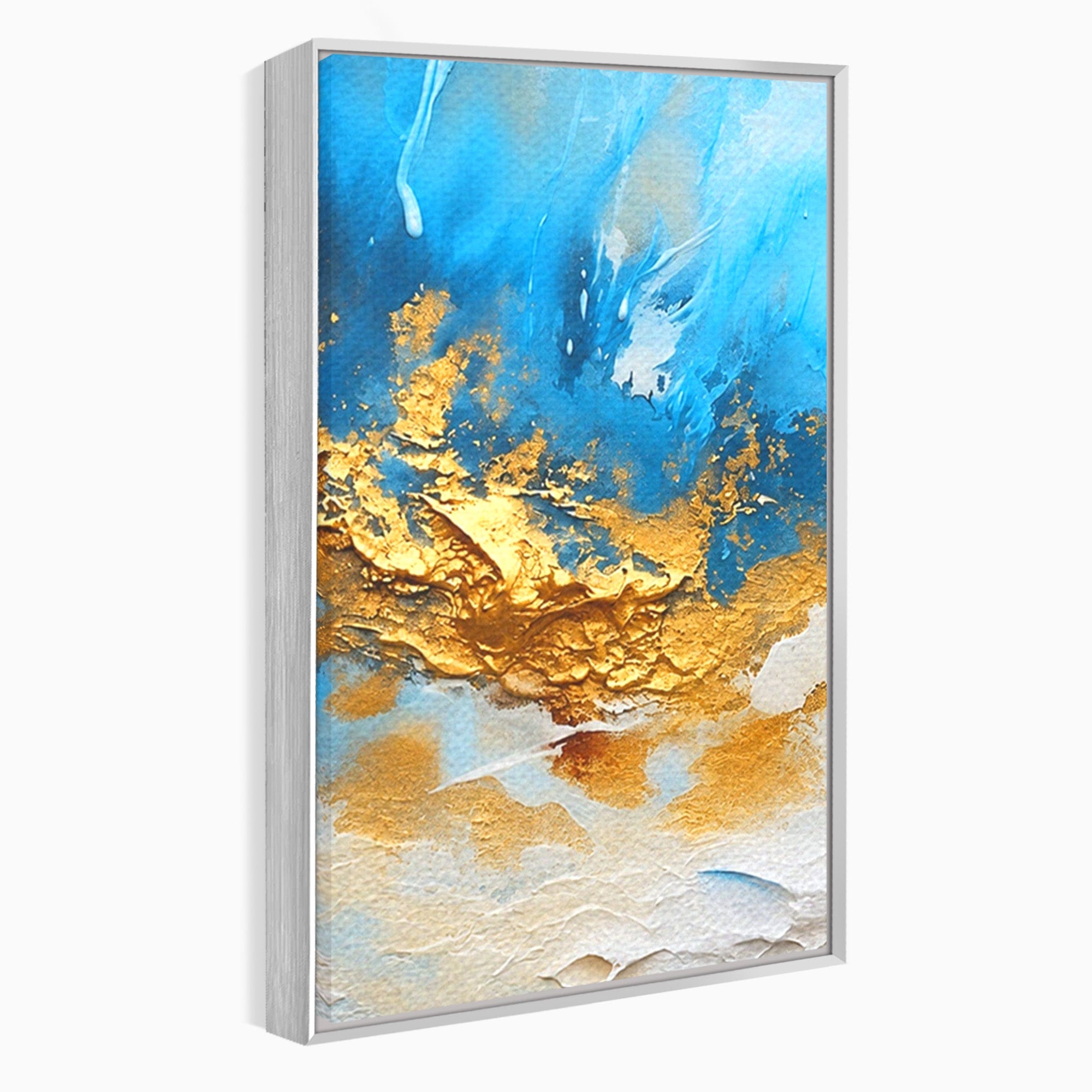 Set 2 Tablouri Canvas Premium LuxCanva® C2-1332, Abstractie Ceruleana, Abstractie, Textura, Modern, Birou, Living, Culori Vibrante