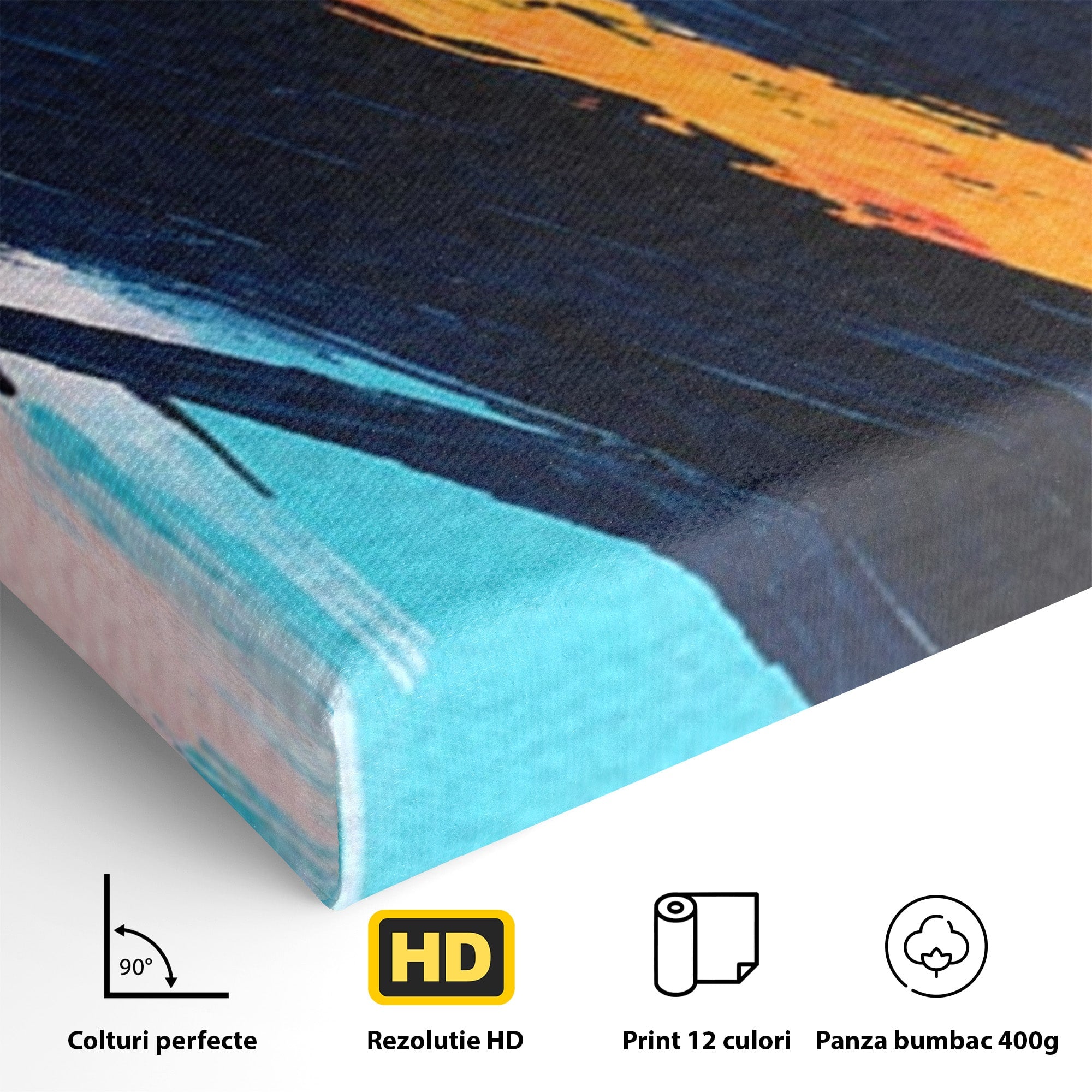 Set 2 Tablouri Canvas Premium LuxCanva® C2-1337, Abstract Dinamic, Abstract, Modern, Energetic, Living, Birou, Culori Vibrante
