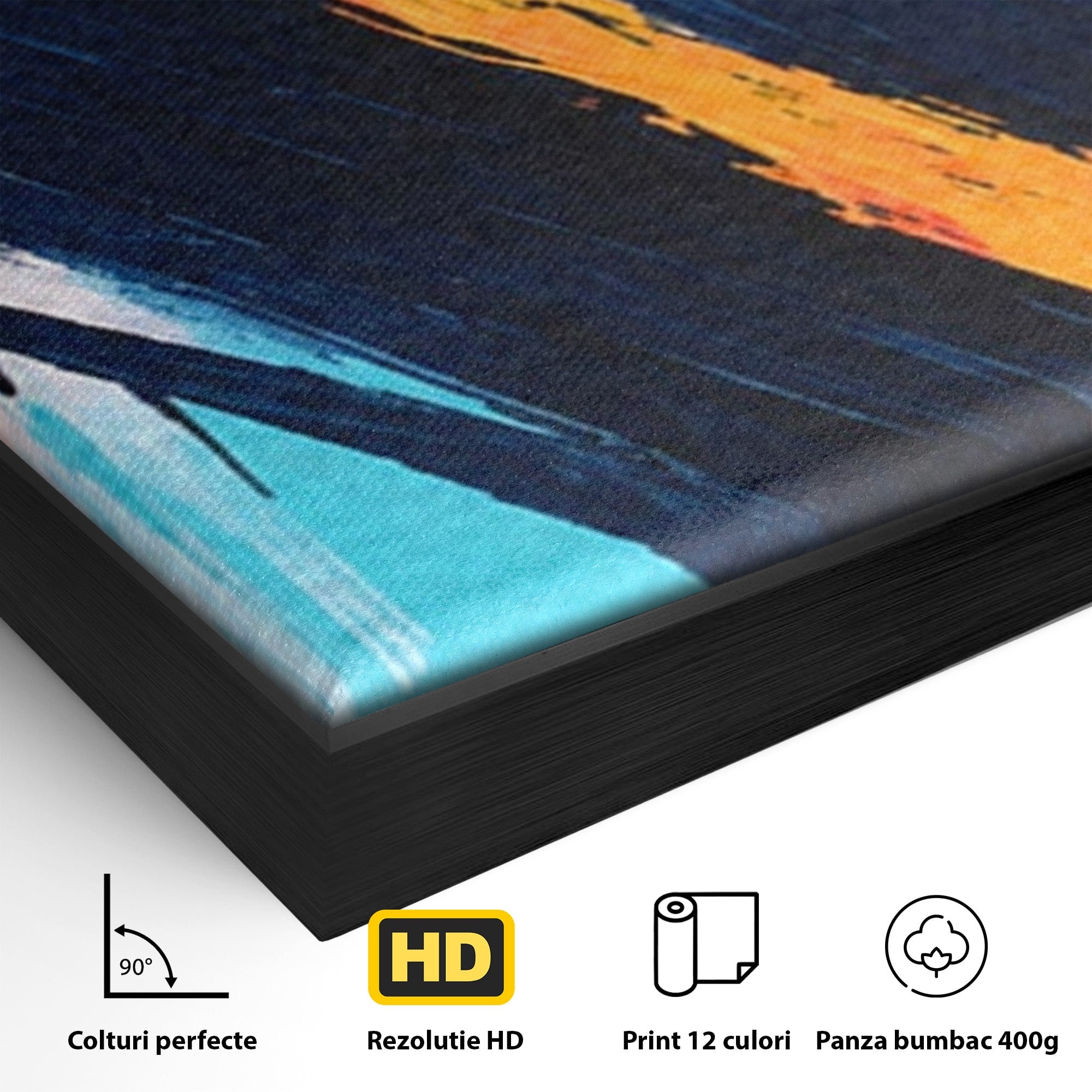 Set 2 Tablouri Canvas Premium LuxCanva® C2-1337, Abstract Dinamic, Abstract, Modern, Energetic, Living, Birou, Culori Vibrante