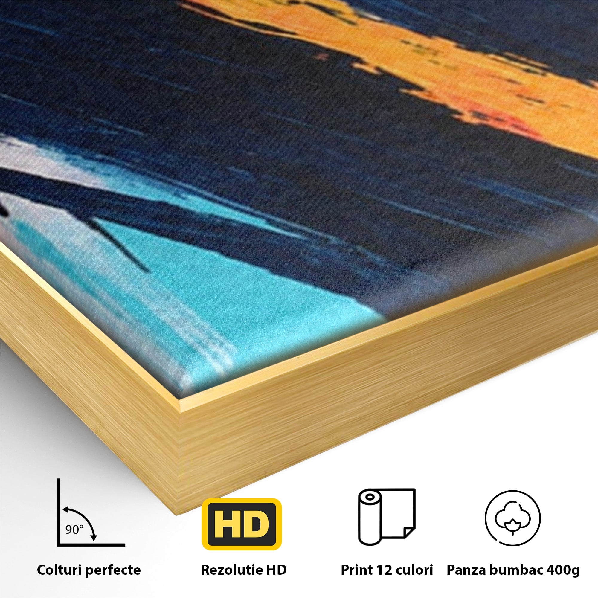 Set 2 Tablouri Canvas Premium LuxCanva® C2-1337, Abstract Dinamic, Abstract, Modern, Energetic, Living, Birou, Culori Vibrante