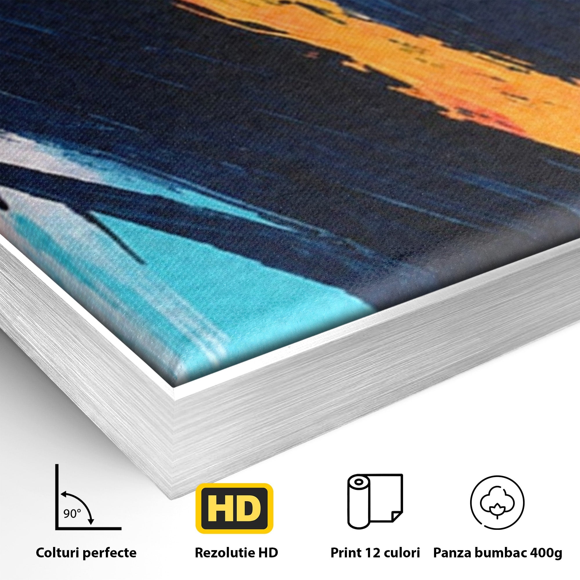 Set 2 Tablouri Canvas Premium LuxCanva® C2-1337, Abstract Dinamic, Abstract, Modern, Energetic, Living, Birou, Culori Vibrante