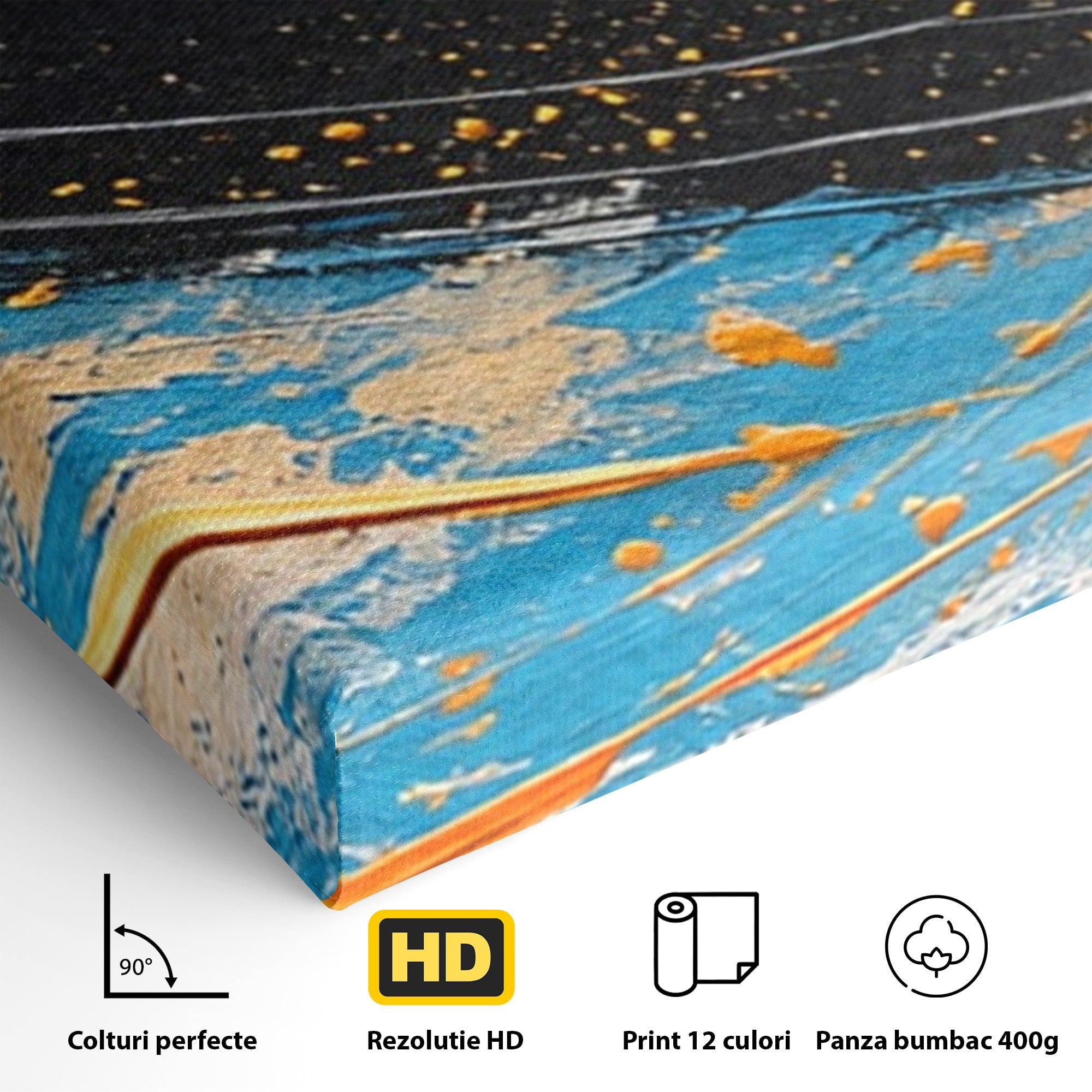 Set 2 Tablouri Canvas Premium LuxCanva® C2-1340, Vortex Abstract, Abstract, Modern, Dinamic, Energetic, Living, Birou, Culori Vibrante