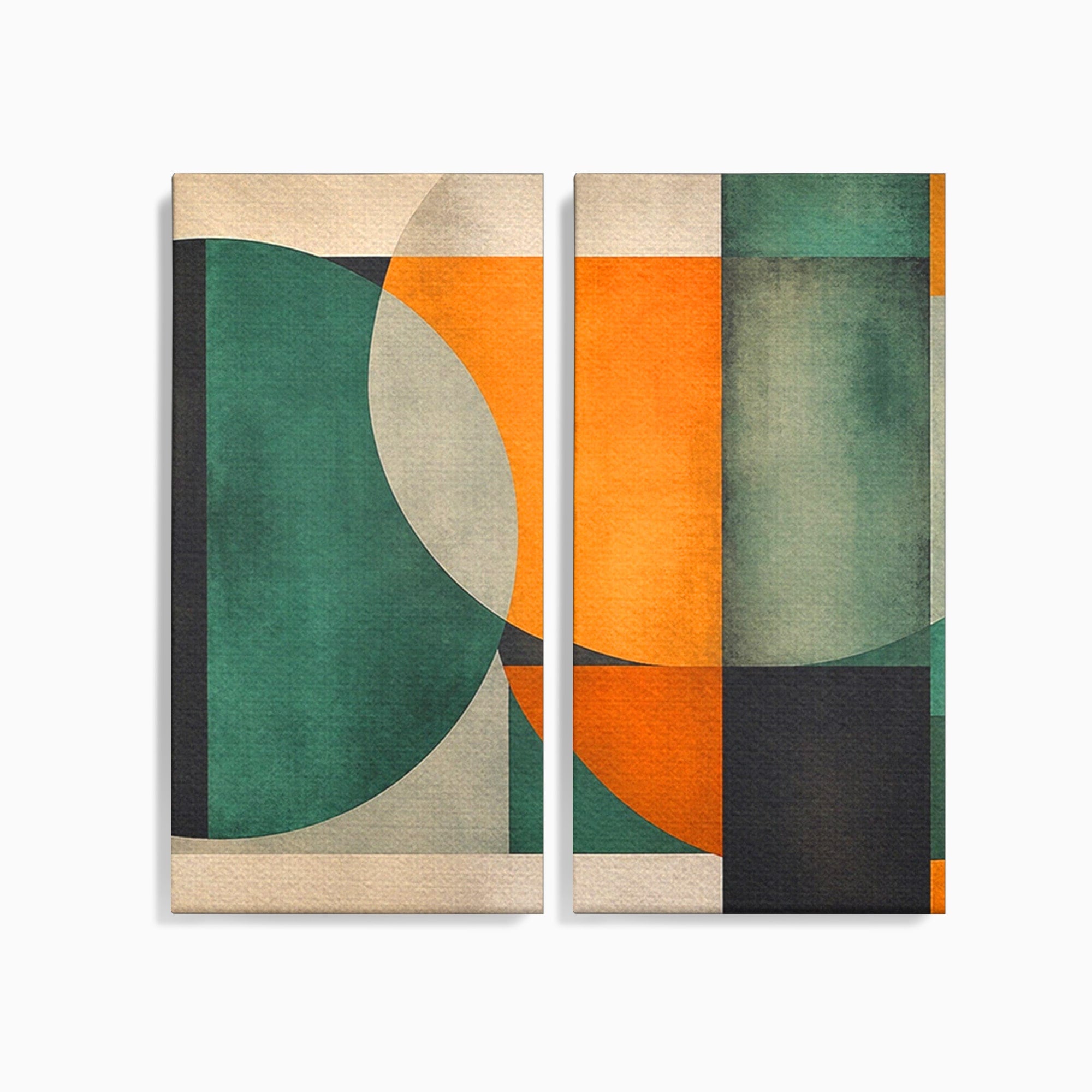Set 2 Tablouri Canvas Premium LuxCanva® C2-1345, Forme Geometrice Abstracte, Abstract, Geometric, Modern, Arta, Birou, Culori Vibrante