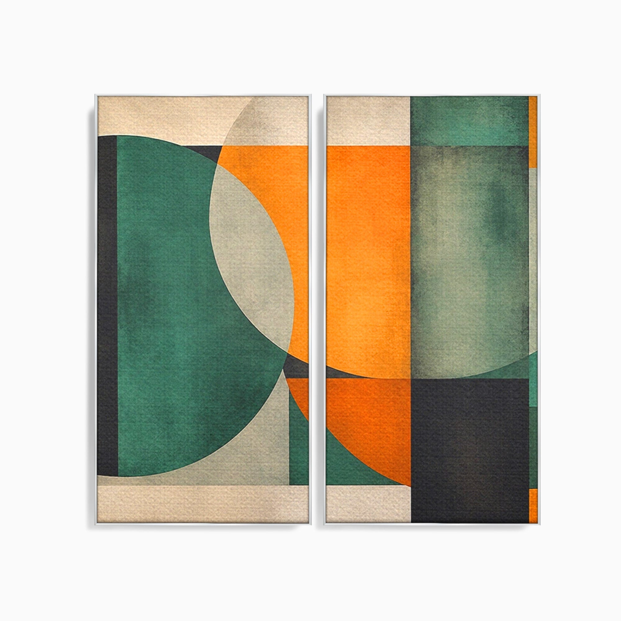 Set 2 Tablouri Canvas Premium LuxCanva® C2-1345, Forme Geometrice Abstracte, Abstract, Geometric, Modern, Arta, Birou, Culori Vibrante