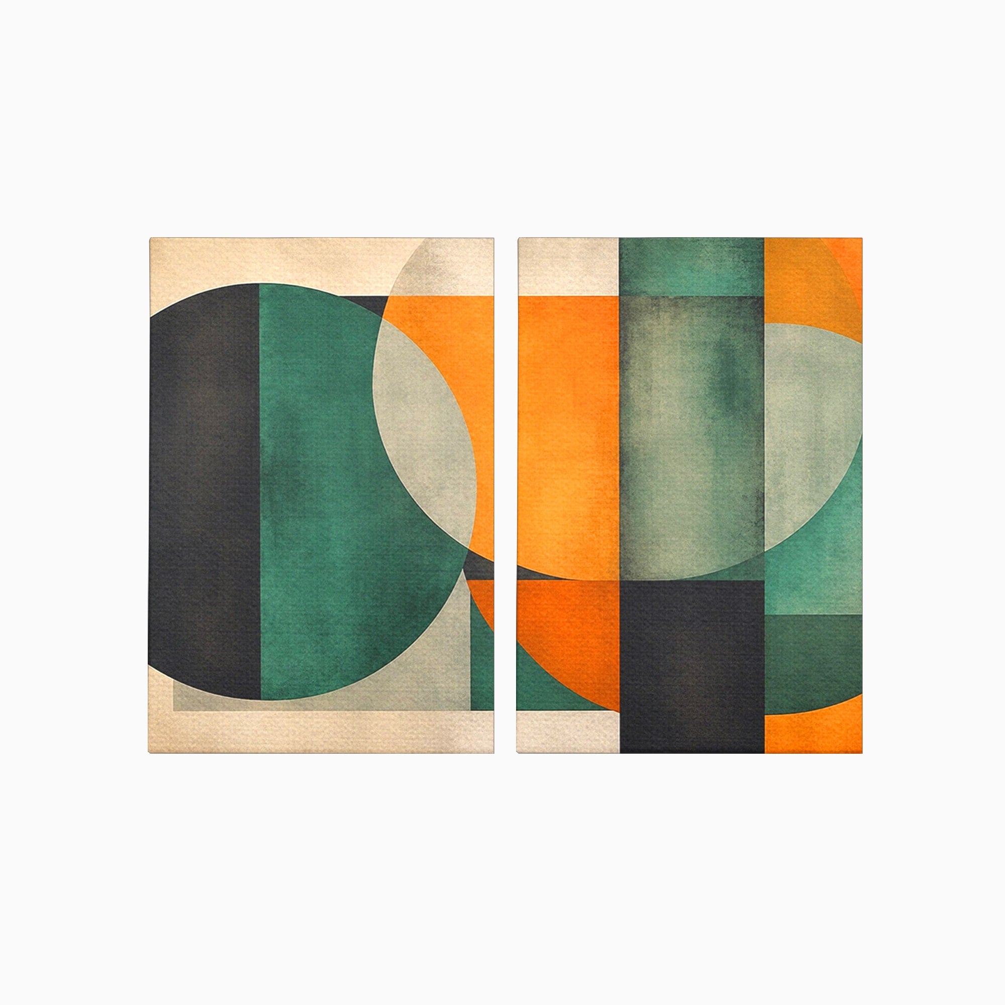Set 2 Tablouri Canvas Premium LuxCanva® C2-1345, Forme Geometrice Abstracte, Abstract, Geometric, Modern, Arta, Birou, Culori Vibrante