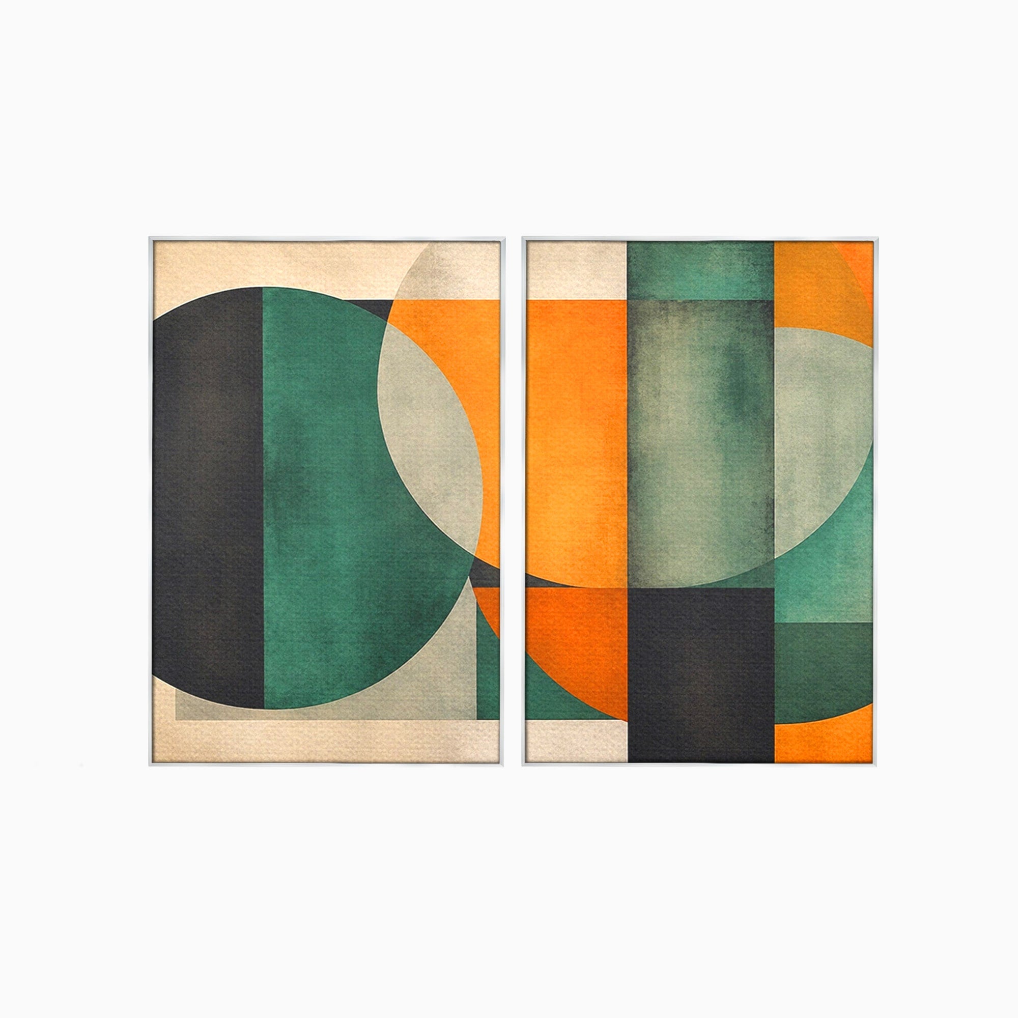 Set 2 Tablouri Canvas Premium LuxCanva® C2-1345, Forme Geometrice Abstracte, Abstract, Geometric, Modern, Arta, Birou, Culori Vibrante