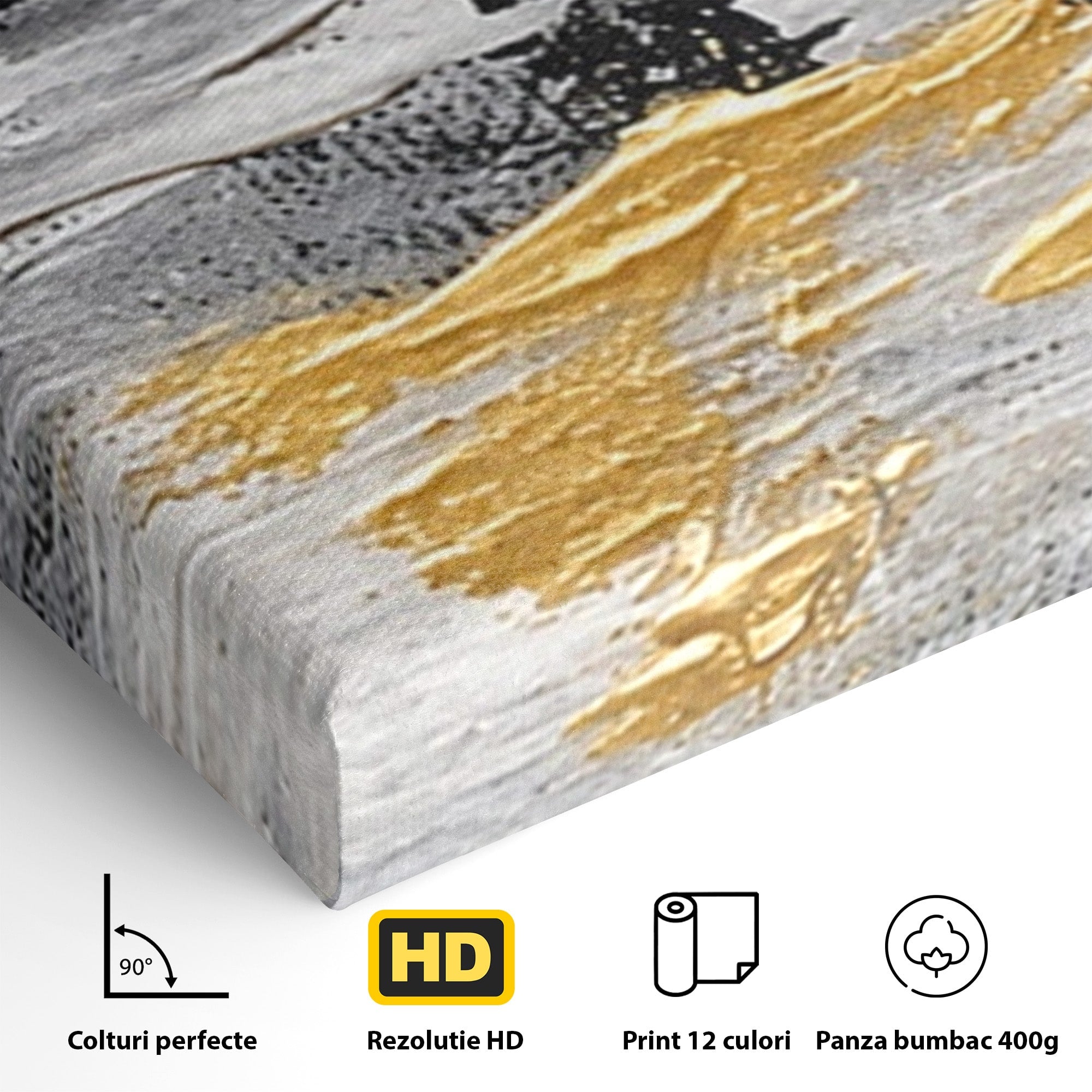 Set 2 Tablouri Canvas Premium LuxCanva® C2-1346, Valuri Abstractioniste, Abstractie, Textura, Modern, Eleganta, Living, Birou, Culori Vibrante