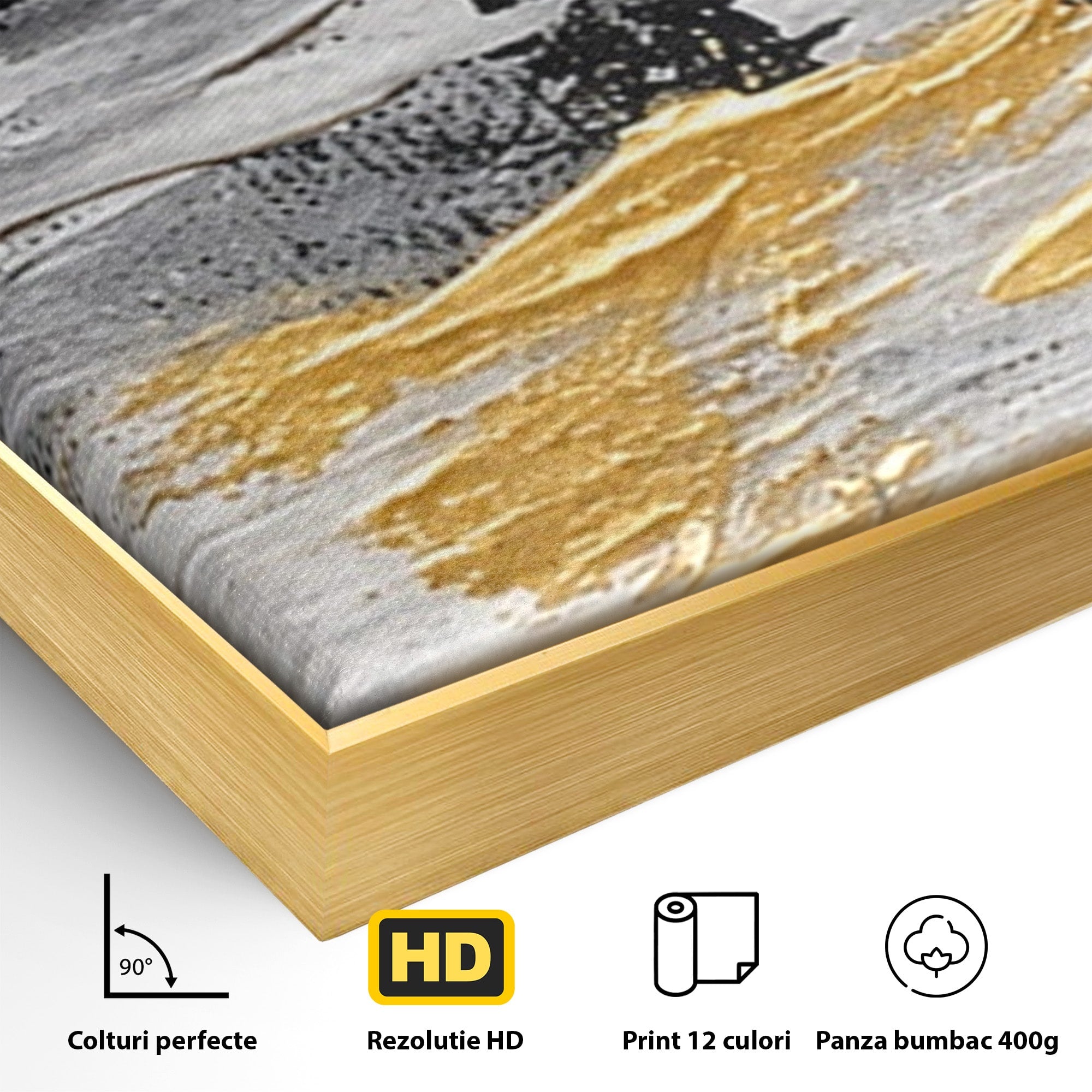 Set 2 Tablouri Canvas Premium LuxCanva® C2-1346, Valuri Abstractioniste, Abstractie, Textura, Modern, Eleganta, Living, Birou, Culori Vibrante
