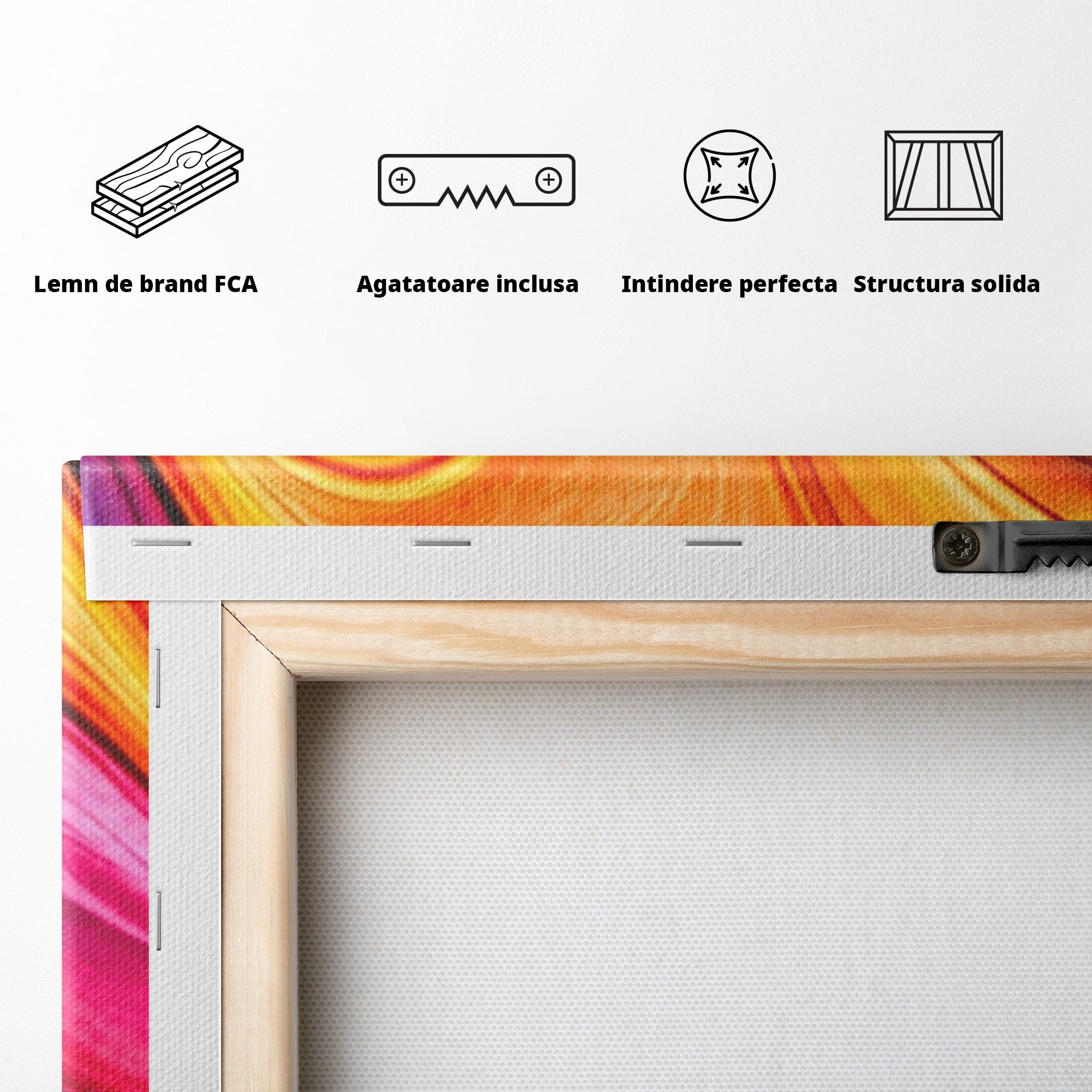 Set 2 Tablouri Canvas Premium LuxCanva® C2-1348, Vortexul Culorilor, Abstract, Culori, Vibrante, Arta, Living, Culori Vibrante