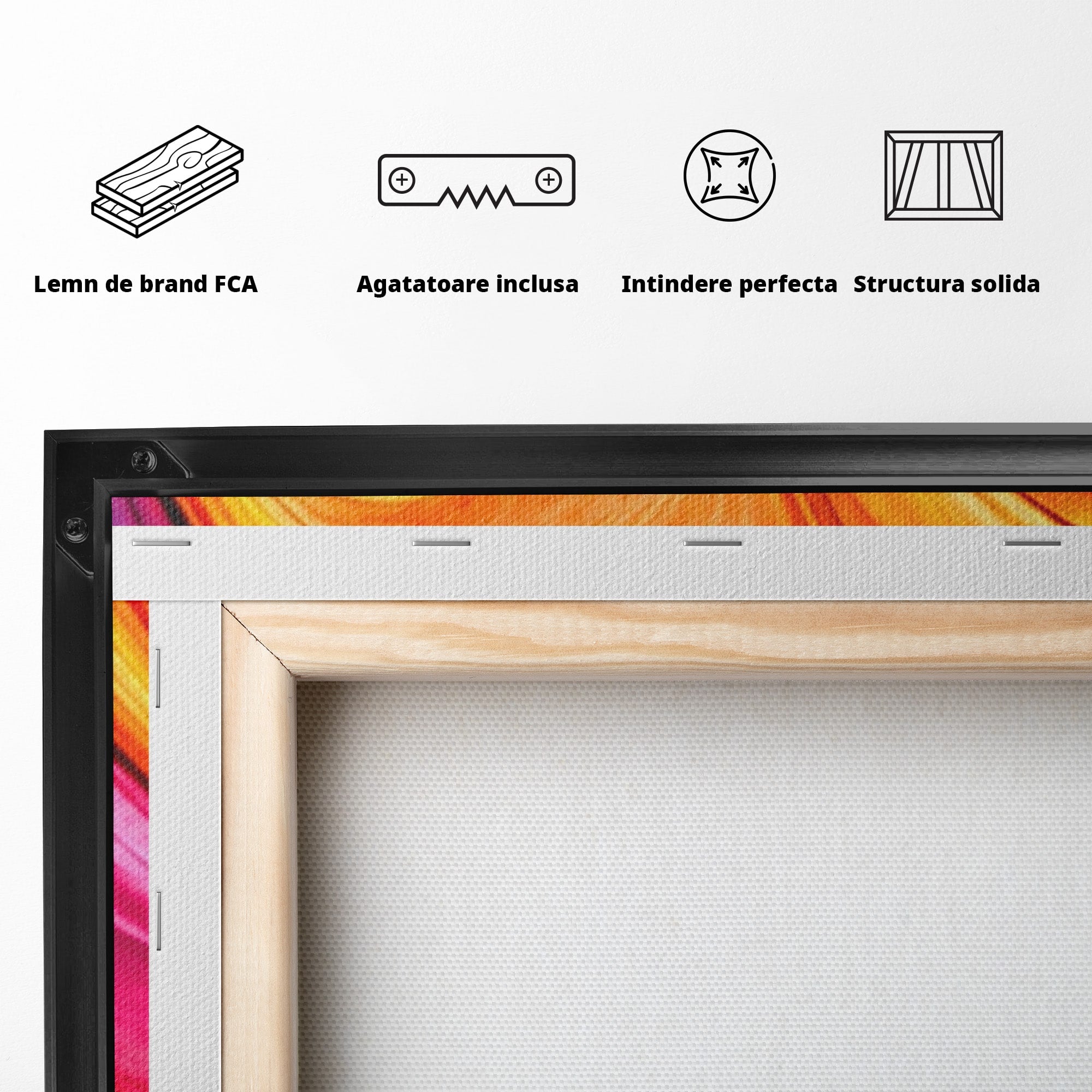 Set 2 Tablouri Canvas Premium LuxCanva® C2-1348, Vortexul Culorilor, Abstract, Culori, Vibrante, Arta, Living, Culori Vibrante