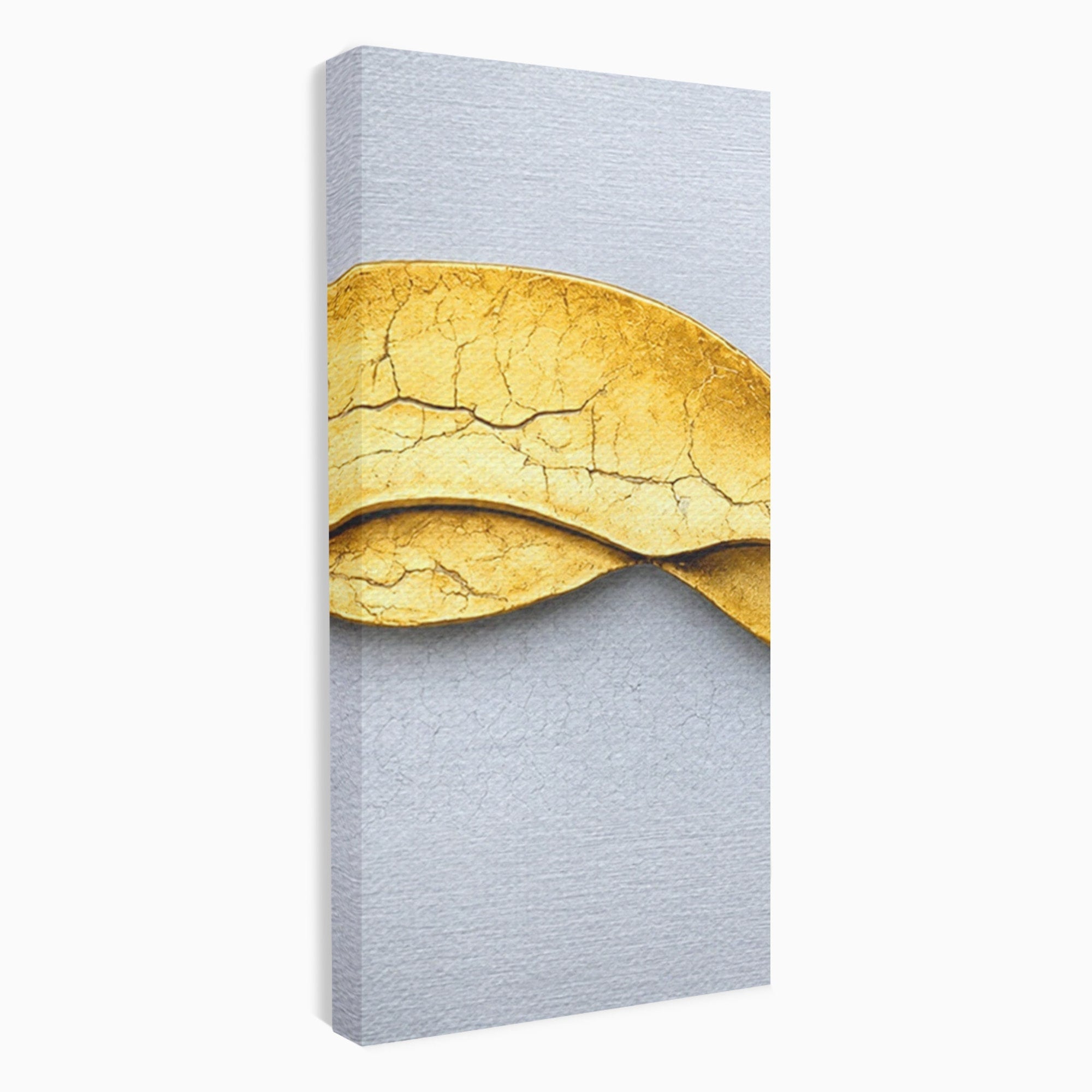 Set 2 Tablouri Canvas Premium LuxCanva® C2-1349, Curbe Aurii Abstracte, Abstract, Modern, Auriu, Textura, Birou, Culori Vibrante