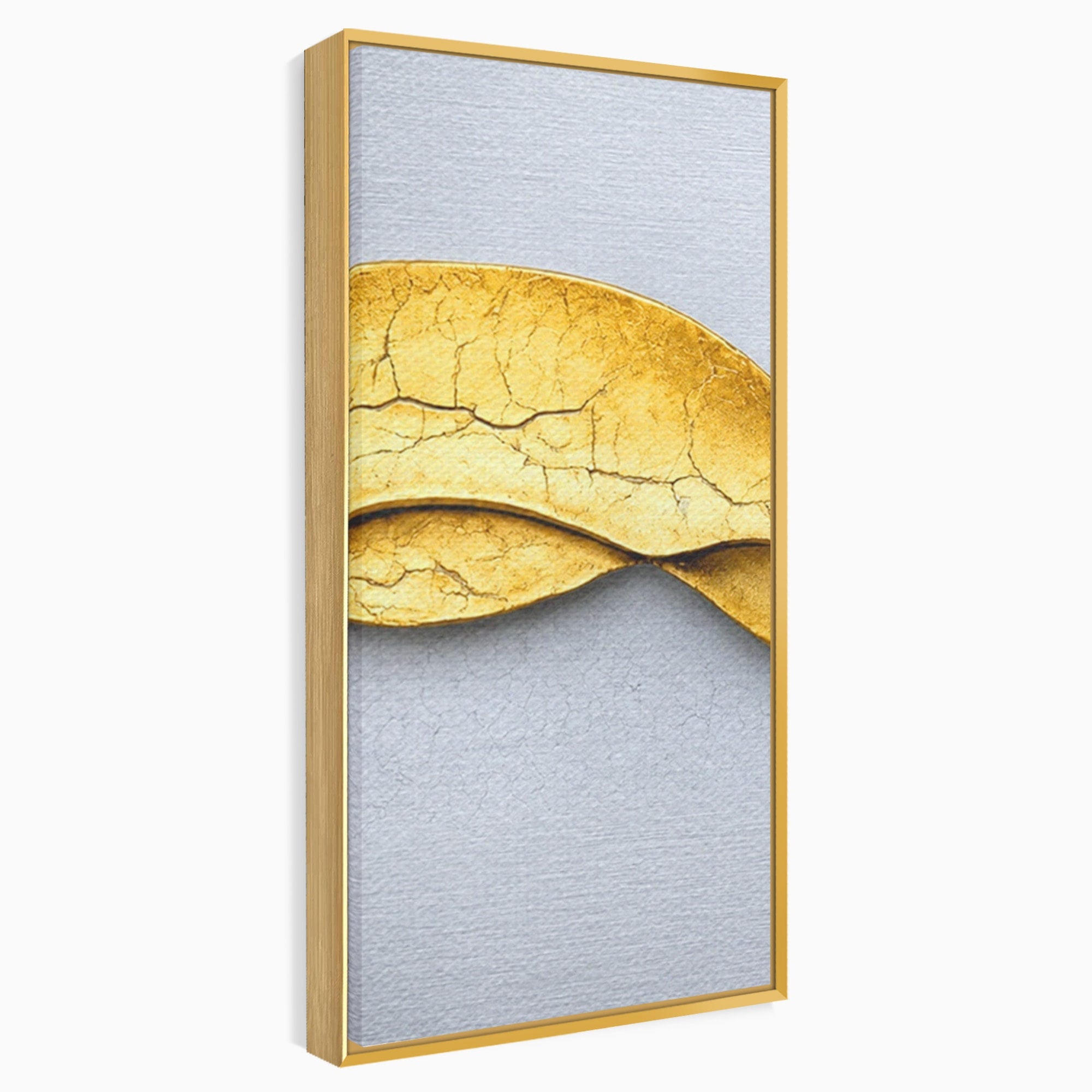 Set 2 Tablouri Canvas Premium LuxCanva® C2-1349, Curbe Aurii Abstracte, Abstract, Modern, Auriu, Textura, Birou, Culori Vibrante