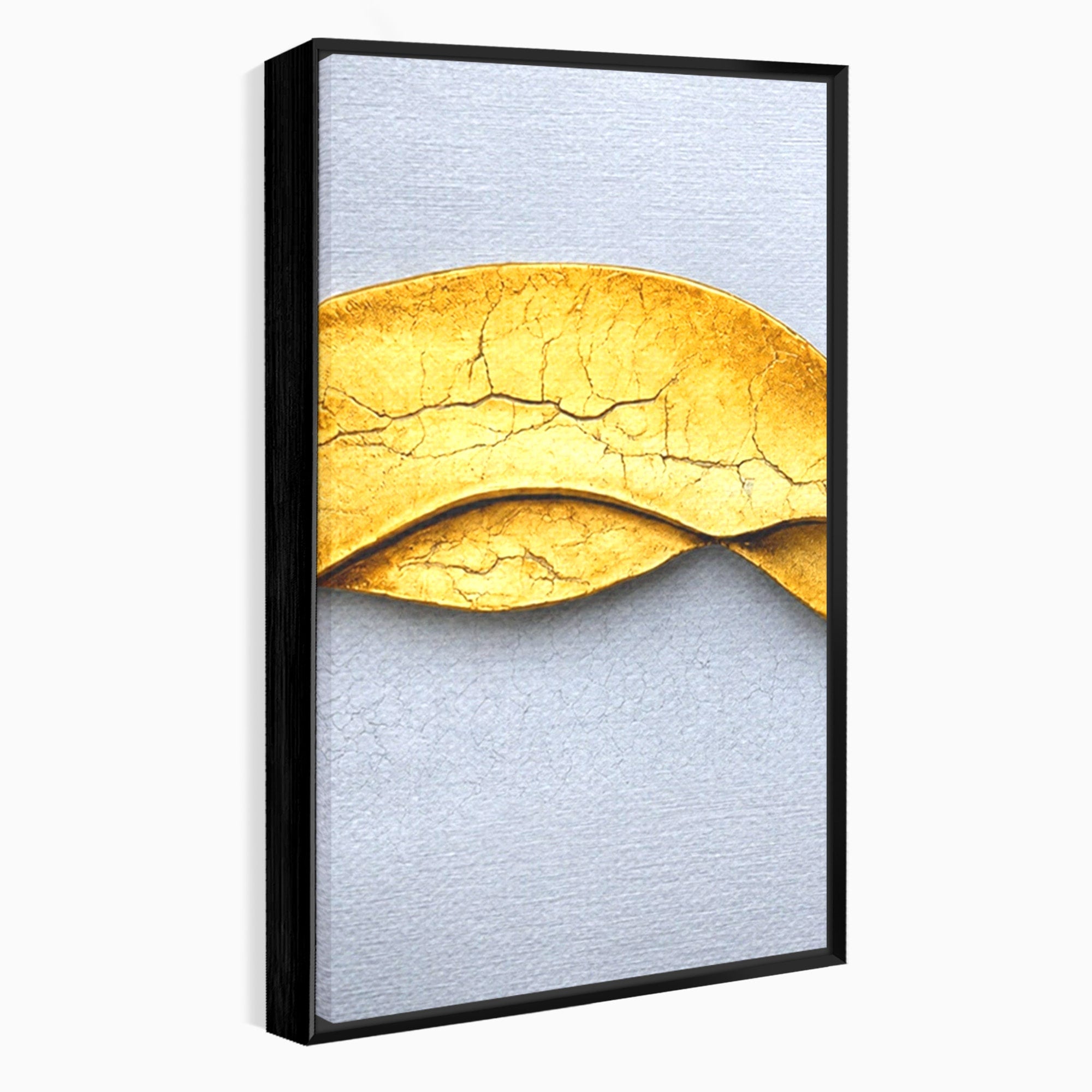 Set 2 Tablouri Canvas Premium LuxCanva® C2-1349, Curbe Aurii Abstracte, Abstract, Modern, Auriu, Textura, Birou, Culori Vibrante