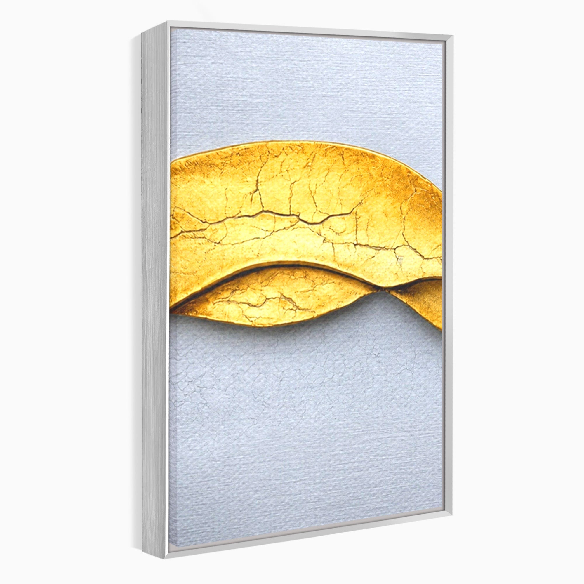 Set 2 Tablouri Canvas Premium LuxCanva® C2-1349, Curbe Aurii Abstracte, Abstract, Modern, Auriu, Textura, Birou, Culori Vibrante