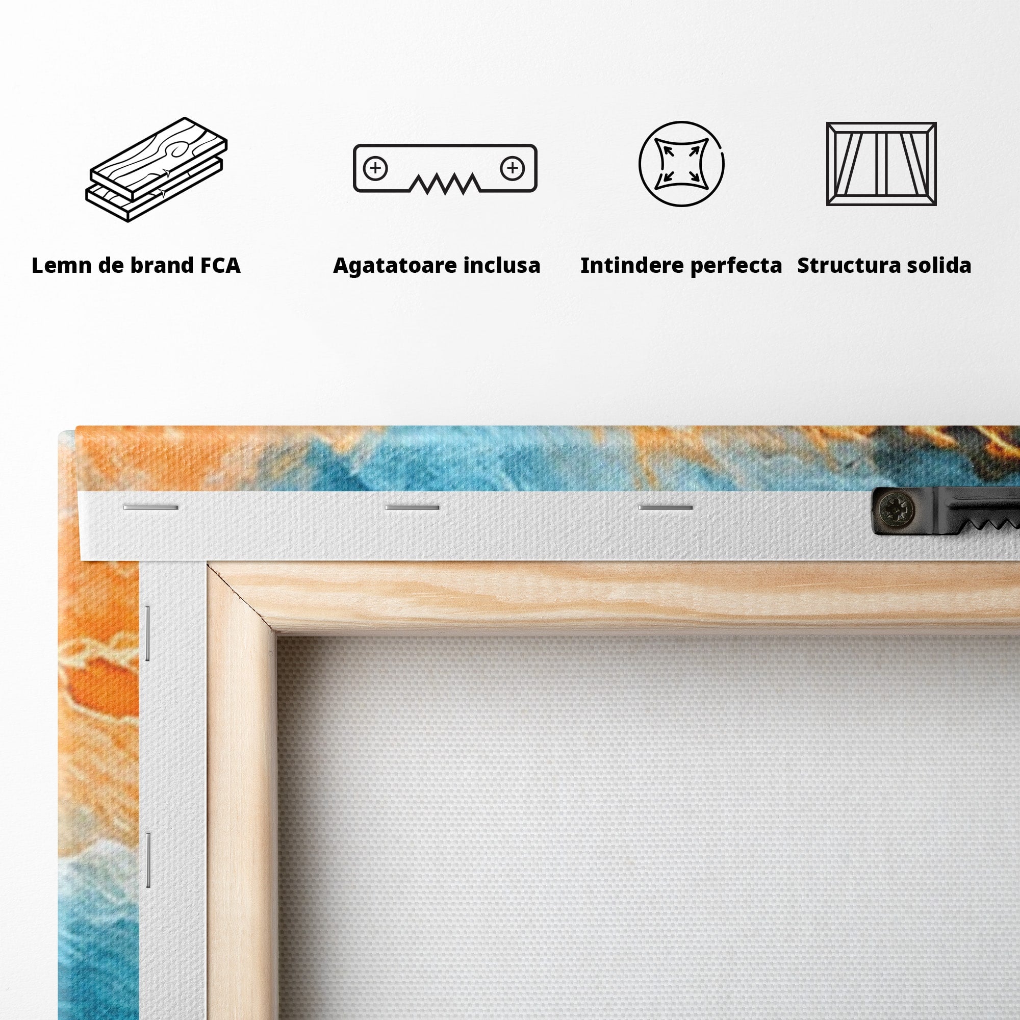 Set 2 Tablouri Canvas Premium LuxCanva® C2-1350, Furtuna Elementelor, Furtuna, Peisaj, Abstract, Living, Dramatic, Culori Vibrante