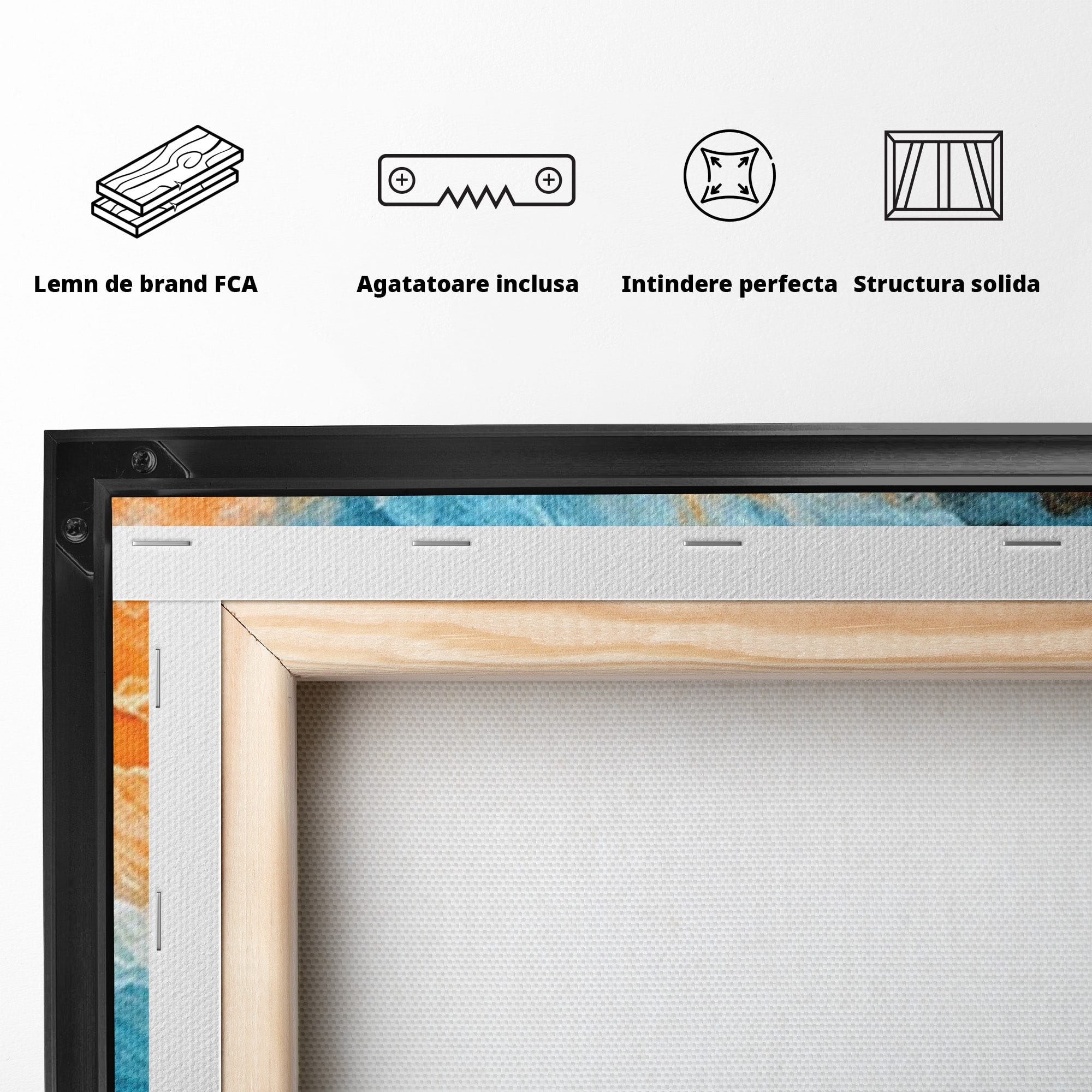 Set 2 Tablouri Canvas Premium LuxCanva® C2-1350, Furtuna Elementelor, Furtuna, Peisaj, Abstract, Living, Dramatic, Culori Vibrante