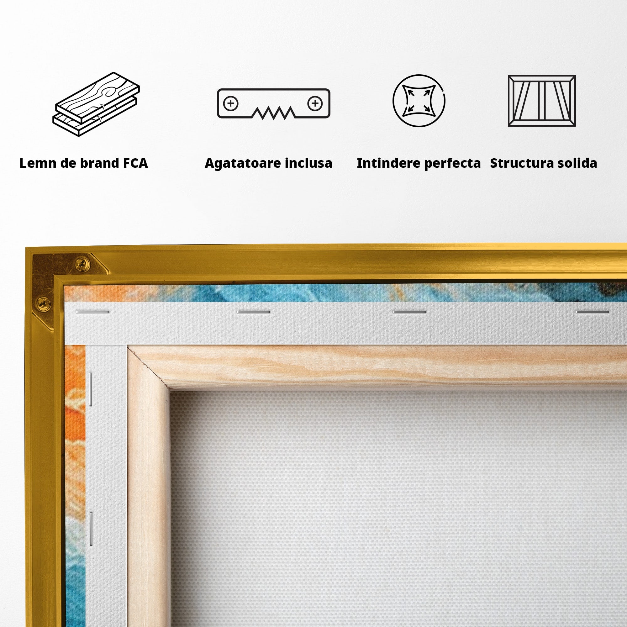 Set 2 Tablouri Canvas Premium LuxCanva® C2-1350, Furtuna Elementelor, Furtuna, Peisaj, Abstract, Living, Dramatic, Culori Vibrante