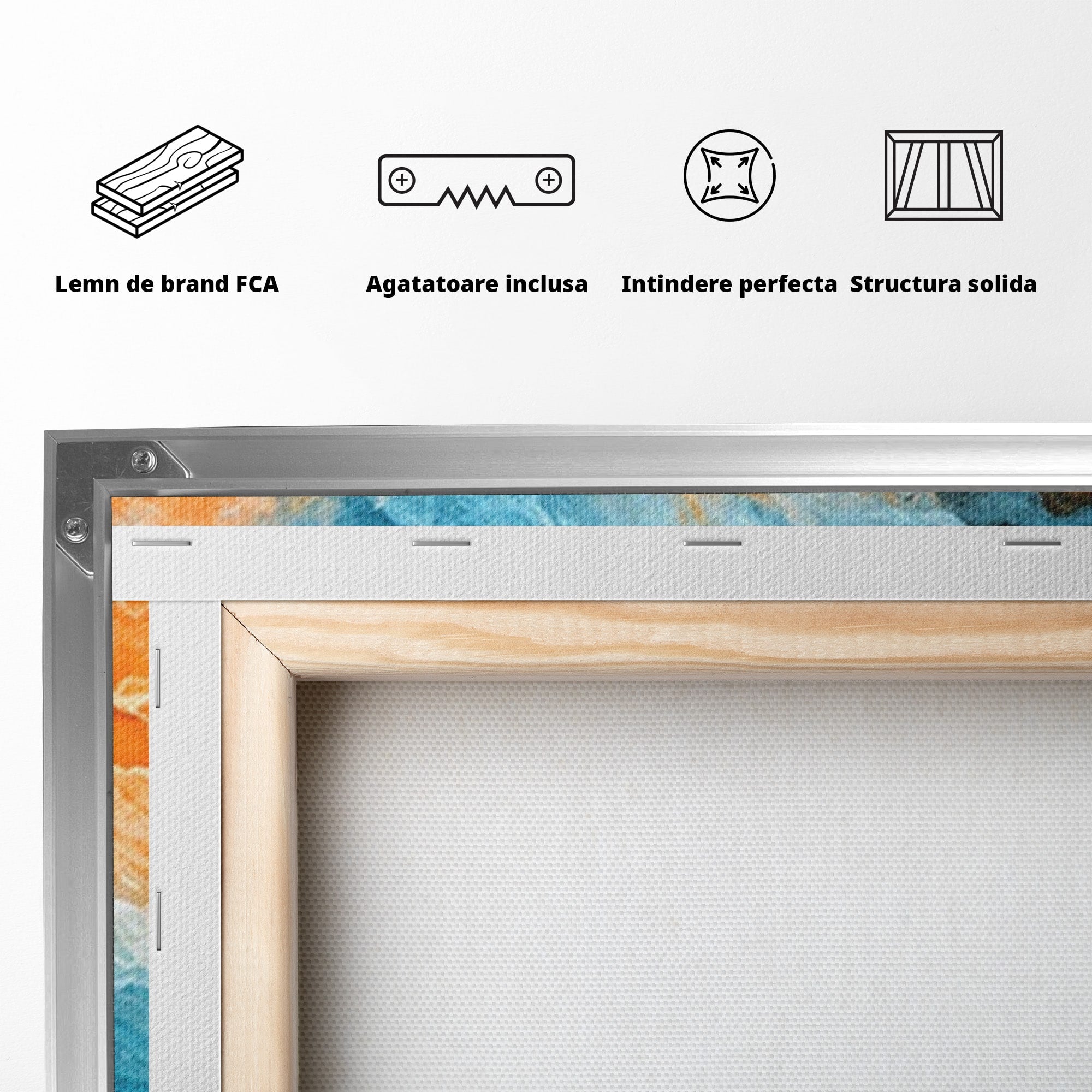Set 2 Tablouri Canvas Premium LuxCanva® C2-1350, Furtuna Elementelor, Furtuna, Peisaj, Abstract, Living, Dramatic, Culori Vibrante