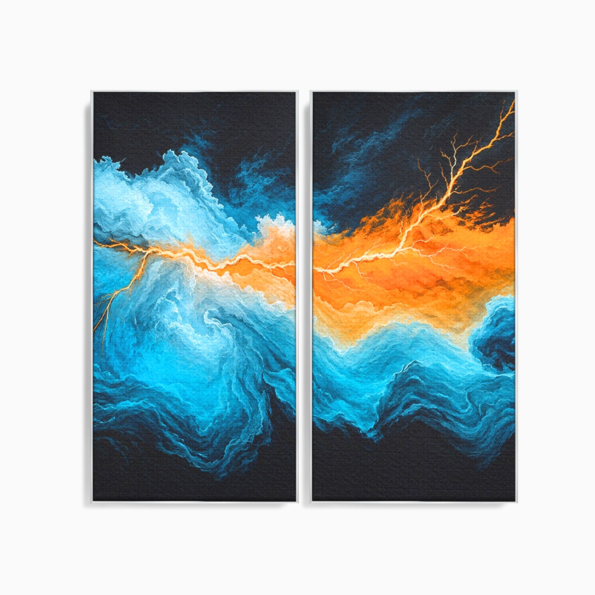 Set 2 Tablouri Canvas Premium LuxCanva® C2-1350, Furtuna Elementelor, Furtuna, Peisaj, Abstract, Living, Dramatic, Culori Vibrante