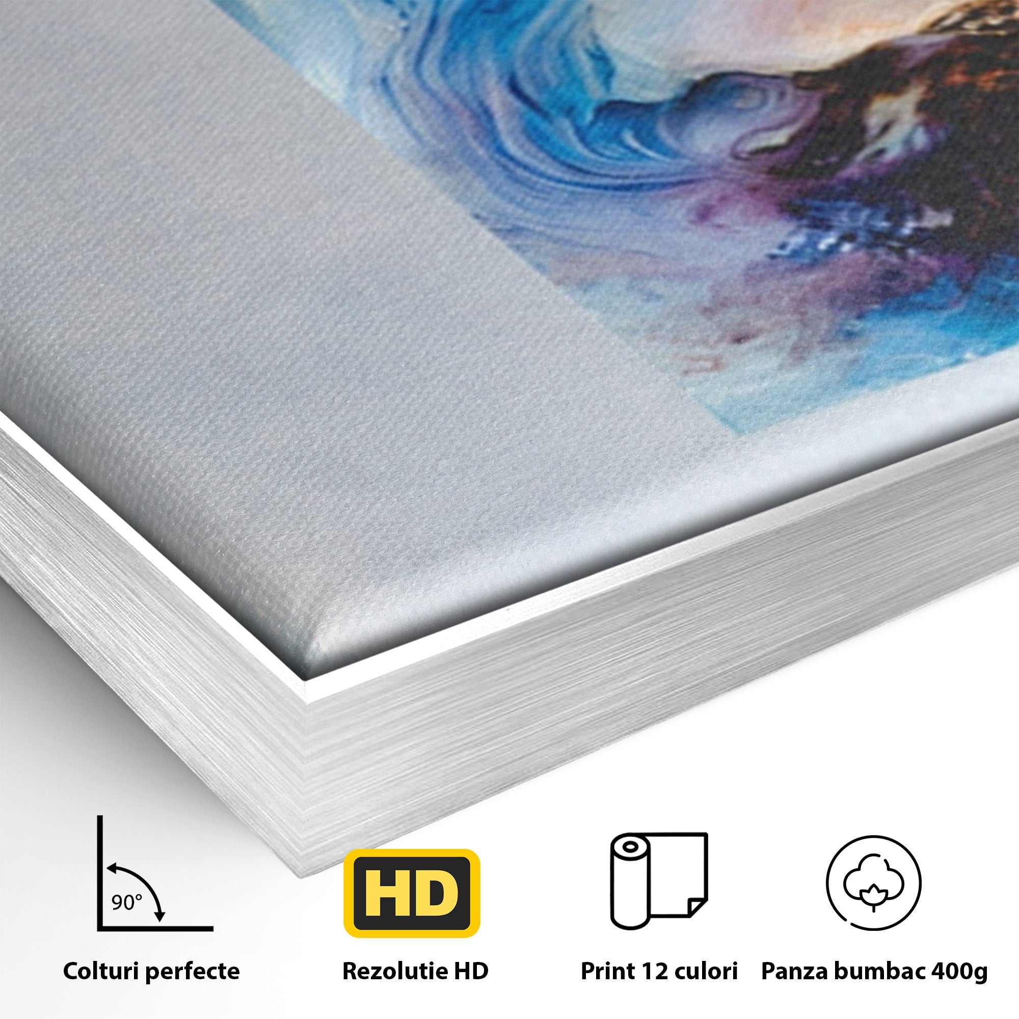 Set 2 Tablouri Canvas Premium LuxCanva® C2-1351, Vortex Abstract, Abstract, Vortex, Modern, Living, Dormitor, Culori Vibrante