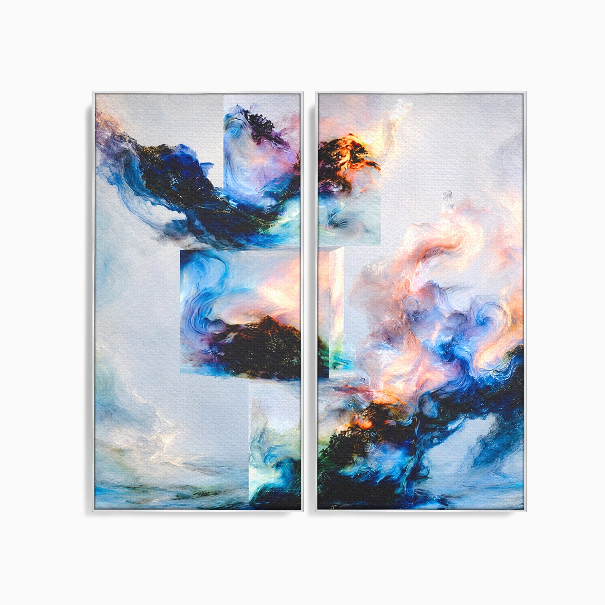 Set 2 Tablouri Canvas Premium LuxCanva® C2-1351, Vortex Abstract, Abstract, Vortex, Modern, Living, Dormitor, Culori Vibrante