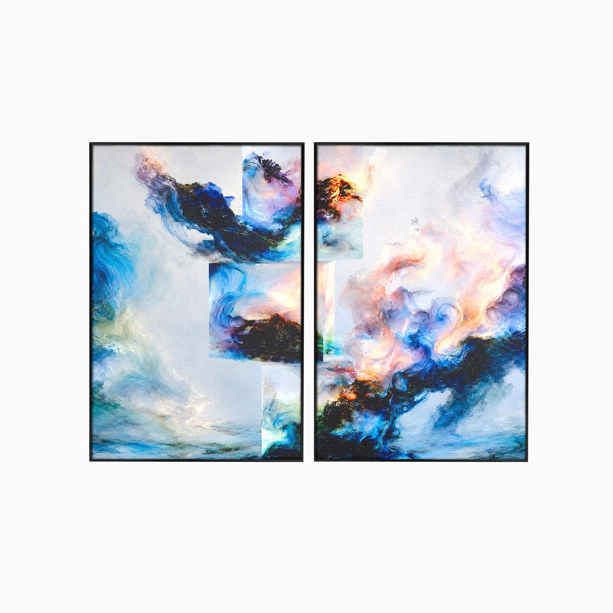 Set 2 Tablouri Canvas Premium LuxCanva® C2-1351, Vortex Abstract, Abstract, Vortex, Modern, Living, Dormitor, Culori Vibrante