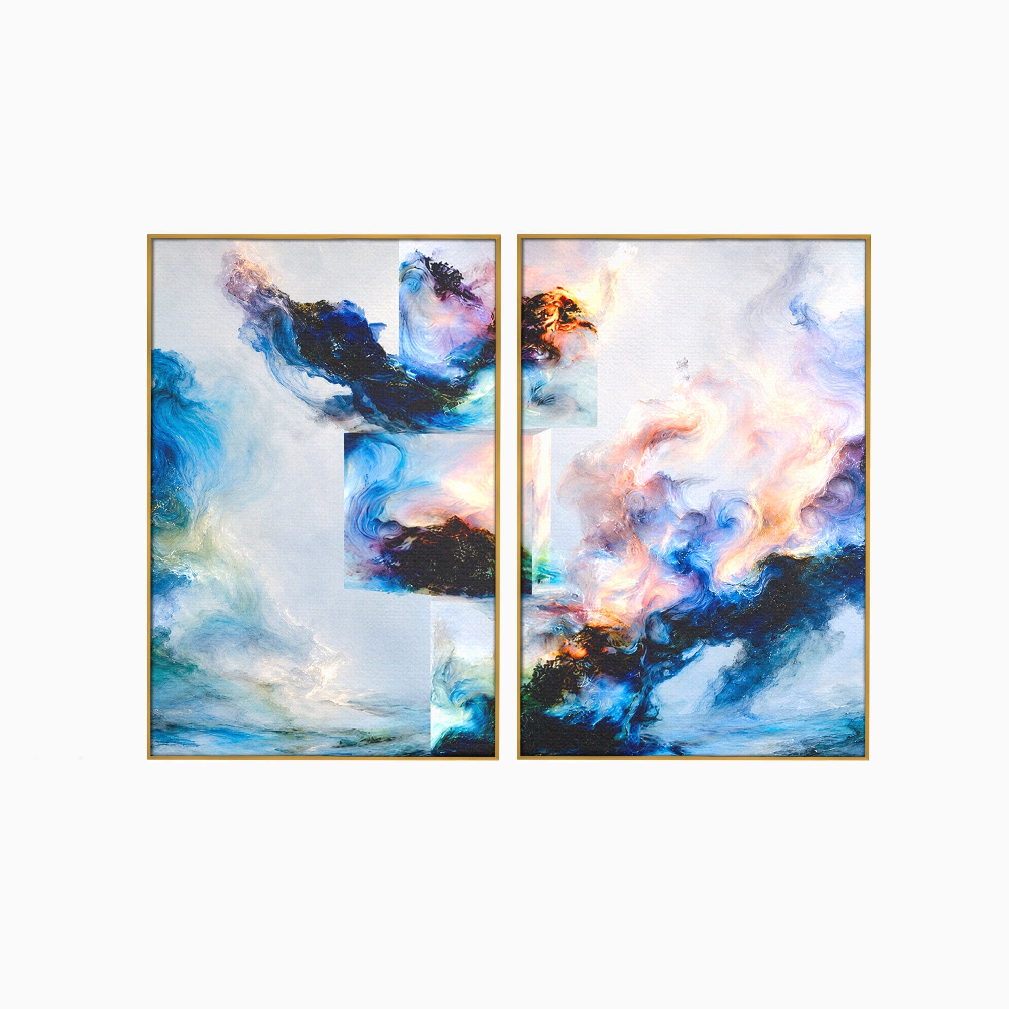 Set 2 Tablouri Canvas Premium LuxCanva® C2-1351, Vortex Abstract, Abstract, Vortex, Modern, Living, Dormitor, Culori Vibrante