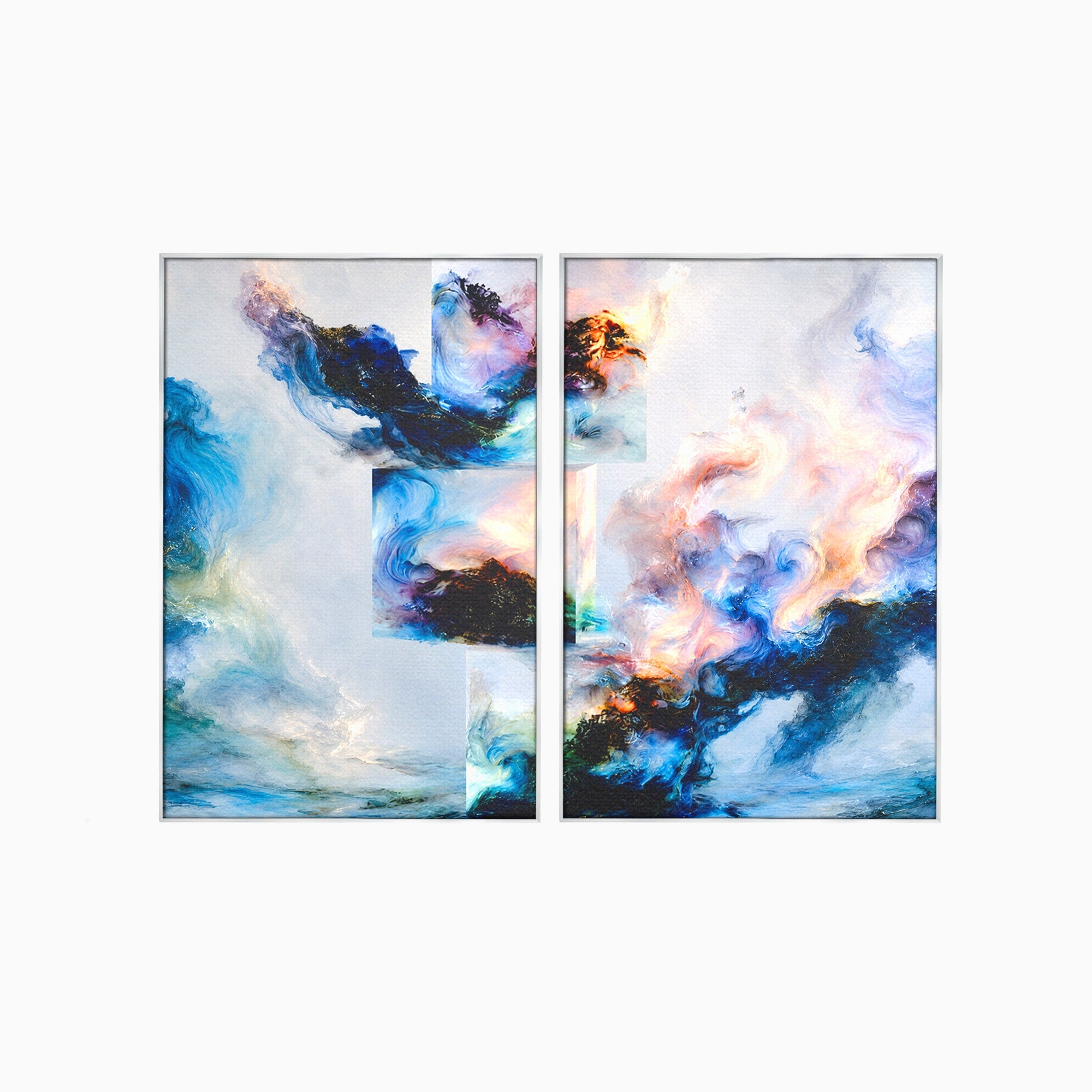 Set 2 Tablouri Canvas Premium LuxCanva® C2-1351, Vortex Abstract, Abstract, Vortex, Modern, Living, Dormitor, Culori Vibrante