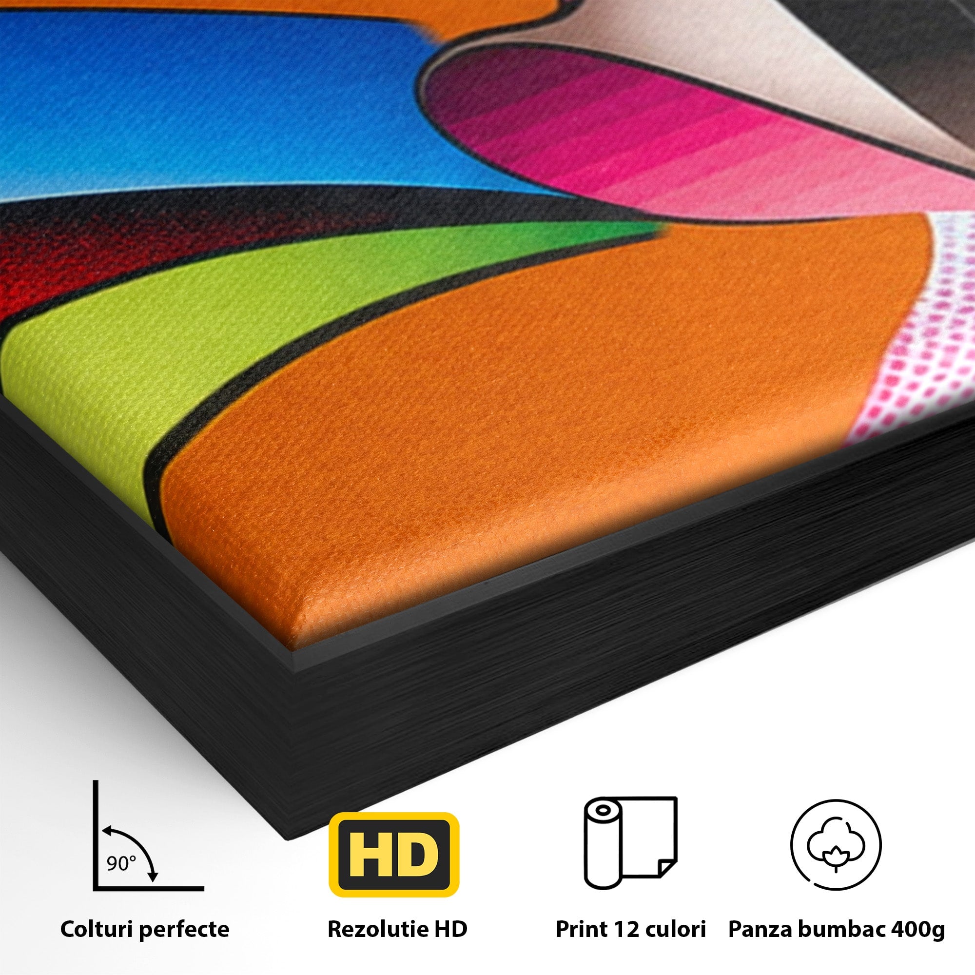 Set 2 Tablouri Canvas Premium LuxCanva® C2-1355, Abstract Dinamic, Abstract, Modern, Arta Contemporana, Energetic, Living, Culori Vibrante