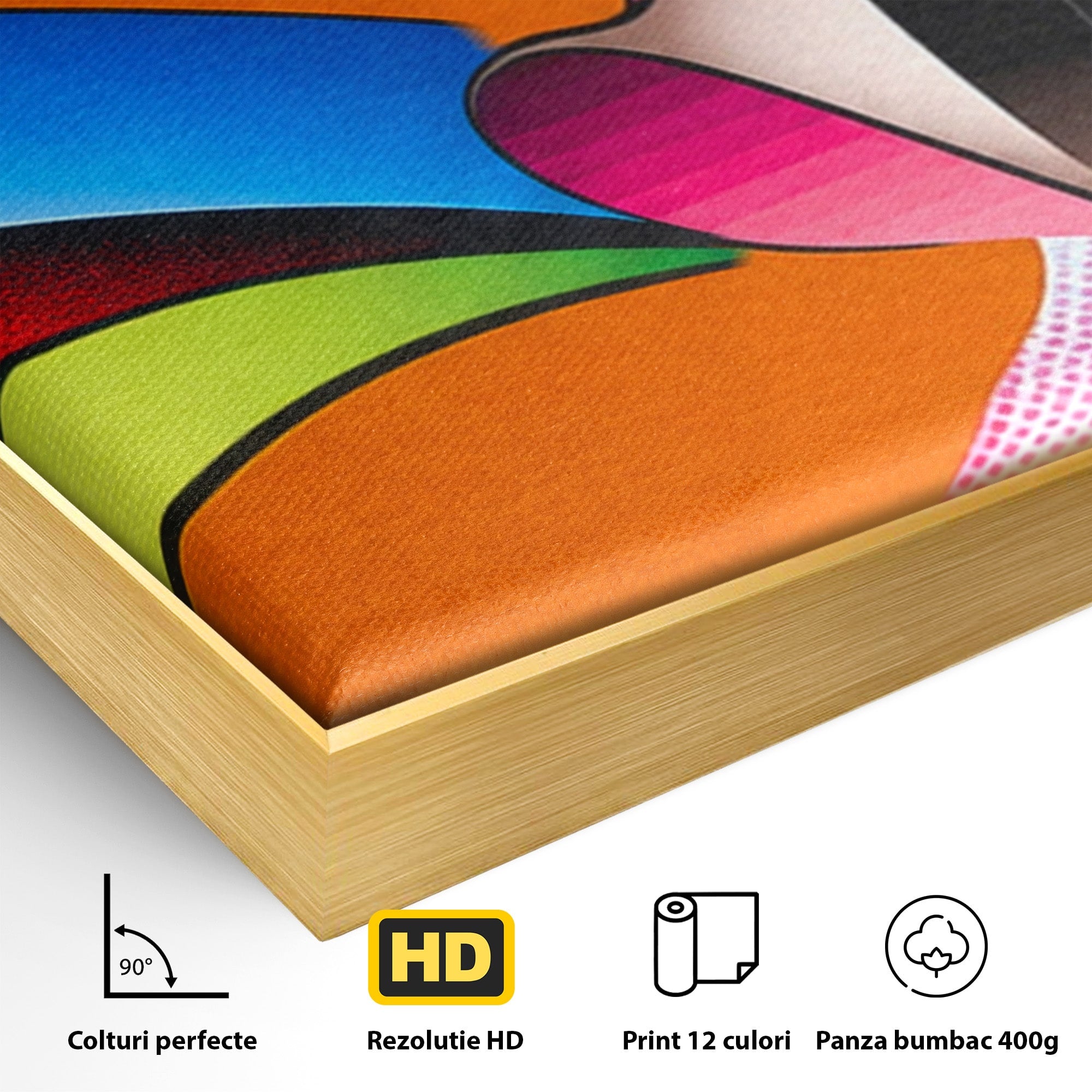 Set 2 Tablouri Canvas Premium LuxCanva® C2-1355, Abstract Dinamic, Abstract, Modern, Arta Contemporana, Energetic, Living, Culori Vibrante