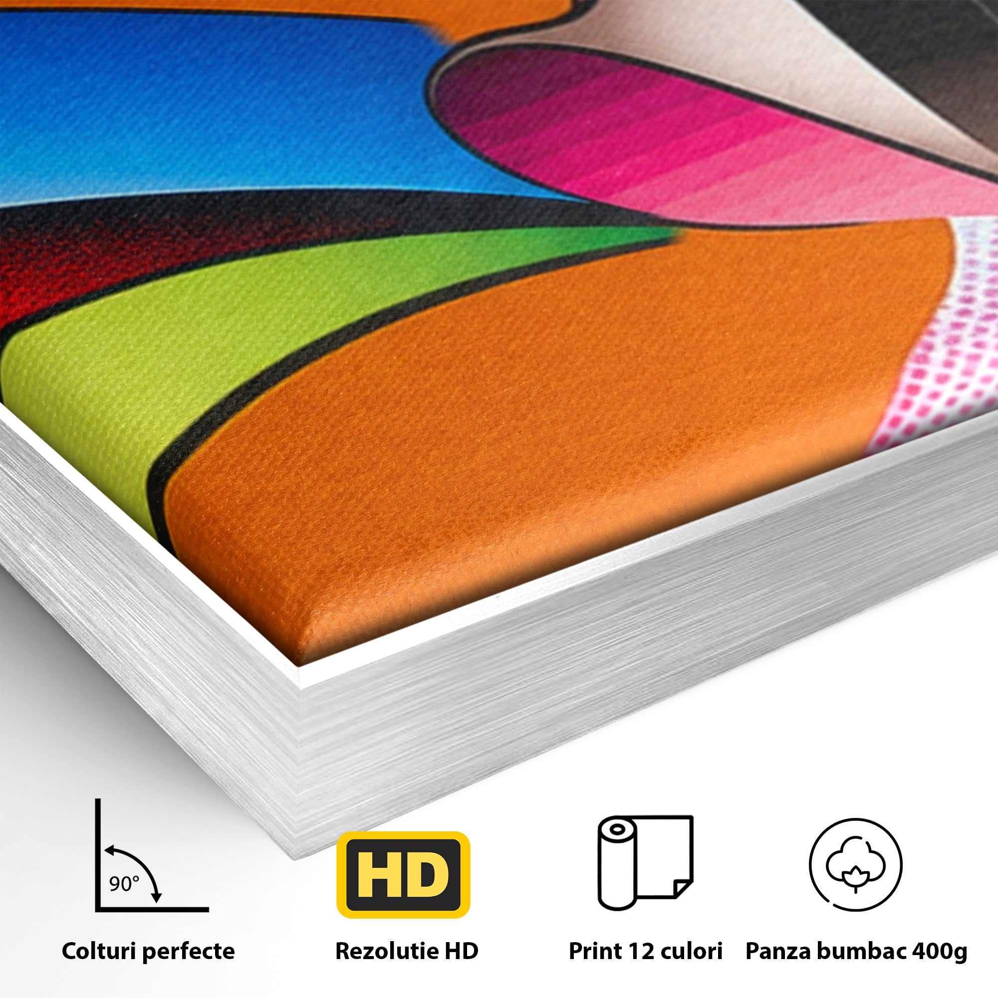 Set 2 Tablouri Canvas Premium LuxCanva® C2-1355, Abstract Dinamic, Abstract, Modern, Arta Contemporana, Energetic, Living, Culori Vibrante
