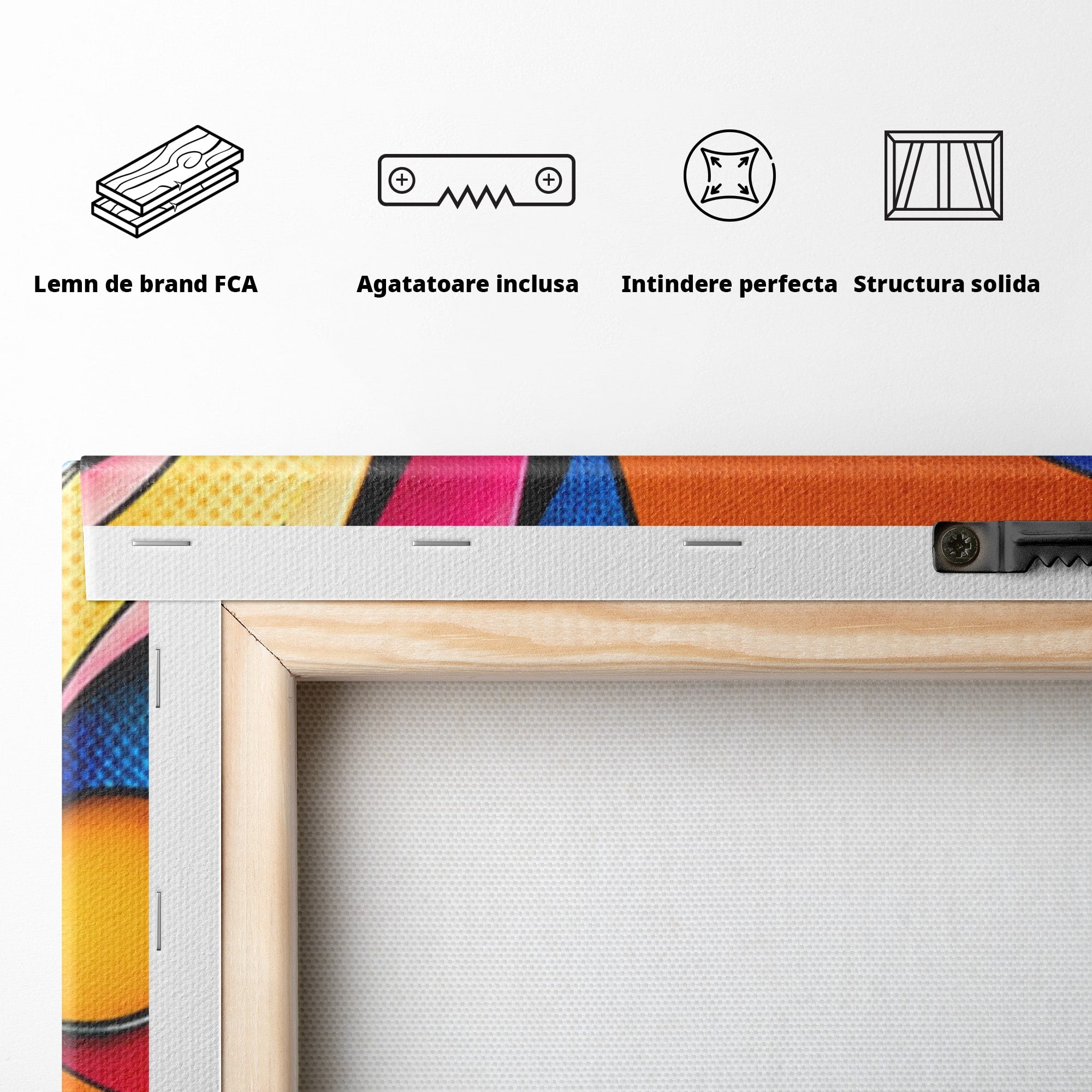 Set 2 Tablouri Canvas Premium LuxCanva® C2-1355, Abstract Dinamic, Abstract, Modern, Arta Contemporana, Energetic, Living, Culori Vibrante