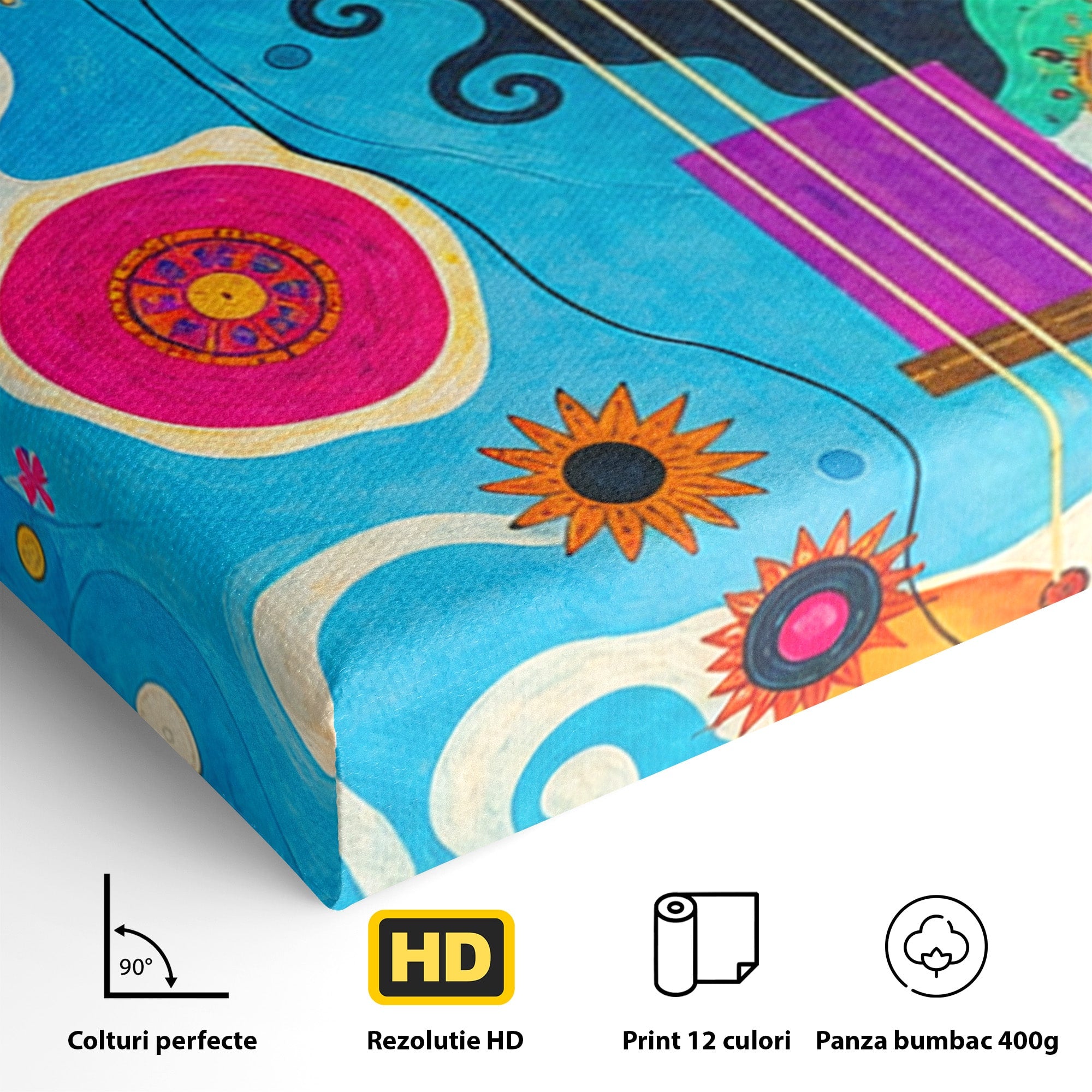 Set 2 Tablouri Canvas Premium LuxCanva® C2-1359, Universul Abstract, Abstract, Spatiu, Planete, Dormitor, Living, Culori Vibrante