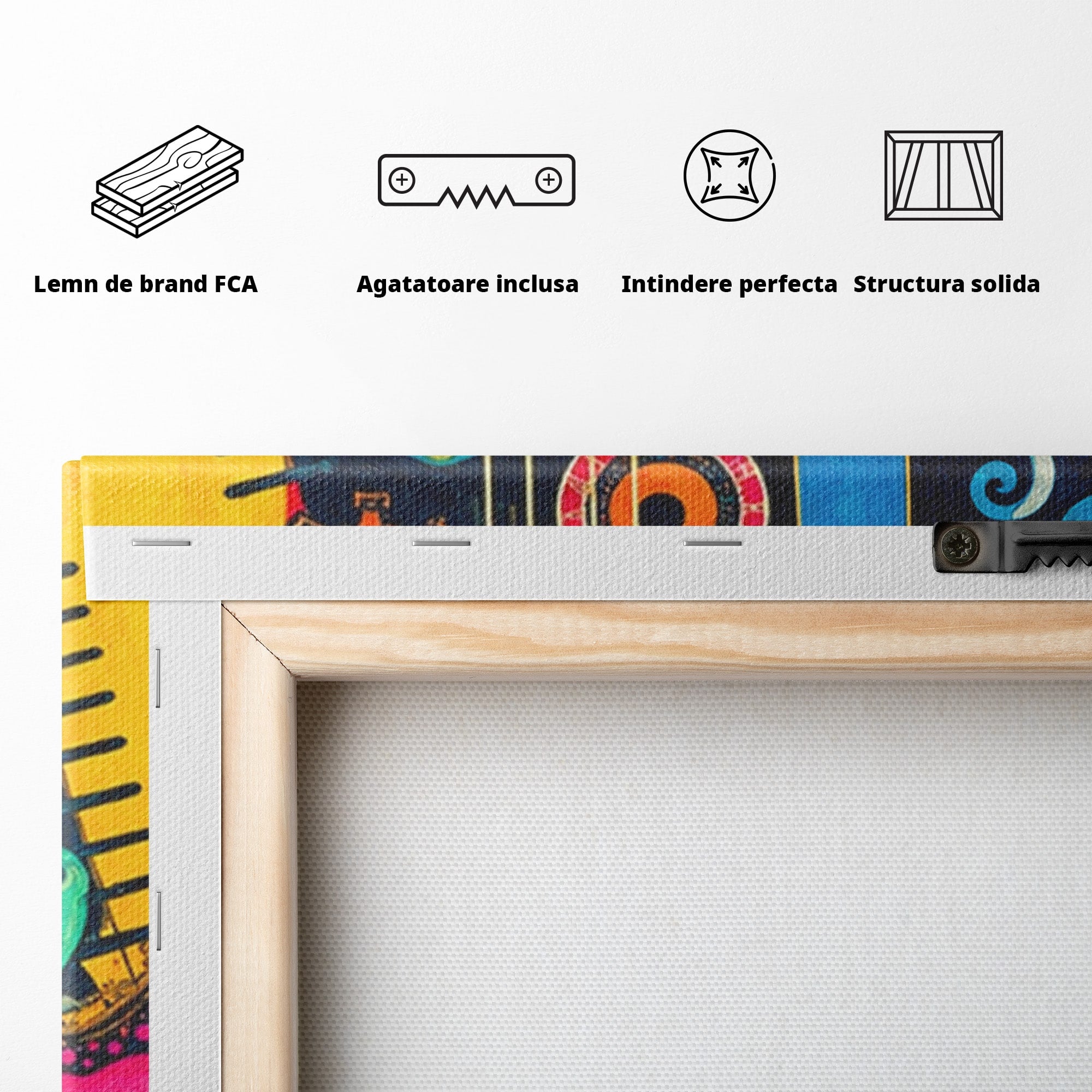 Set 2 Tablouri Canvas Premium LuxCanva® C2-1359, Universul Abstract, Abstract, Spatiu, Planete, Dormitor, Living, Culori Vibrante