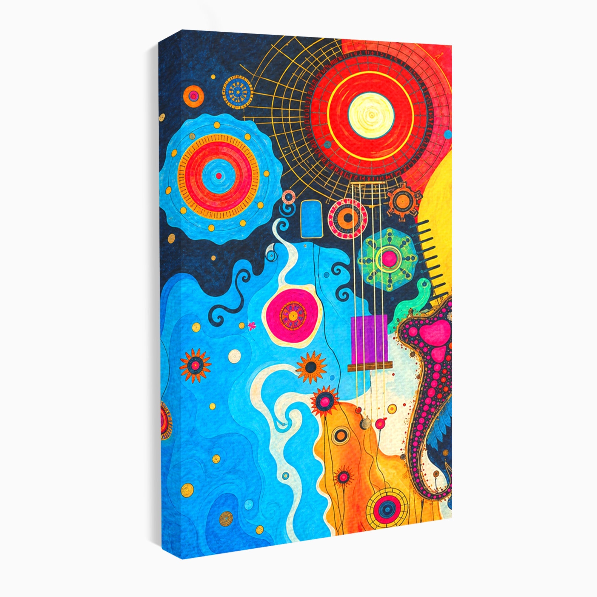 Set 2 Tablouri Canvas Premium LuxCanva® C2-1359, Universul Abstract, Abstract, Spatiu, Planete, Dormitor, Living, Culori Vibrante