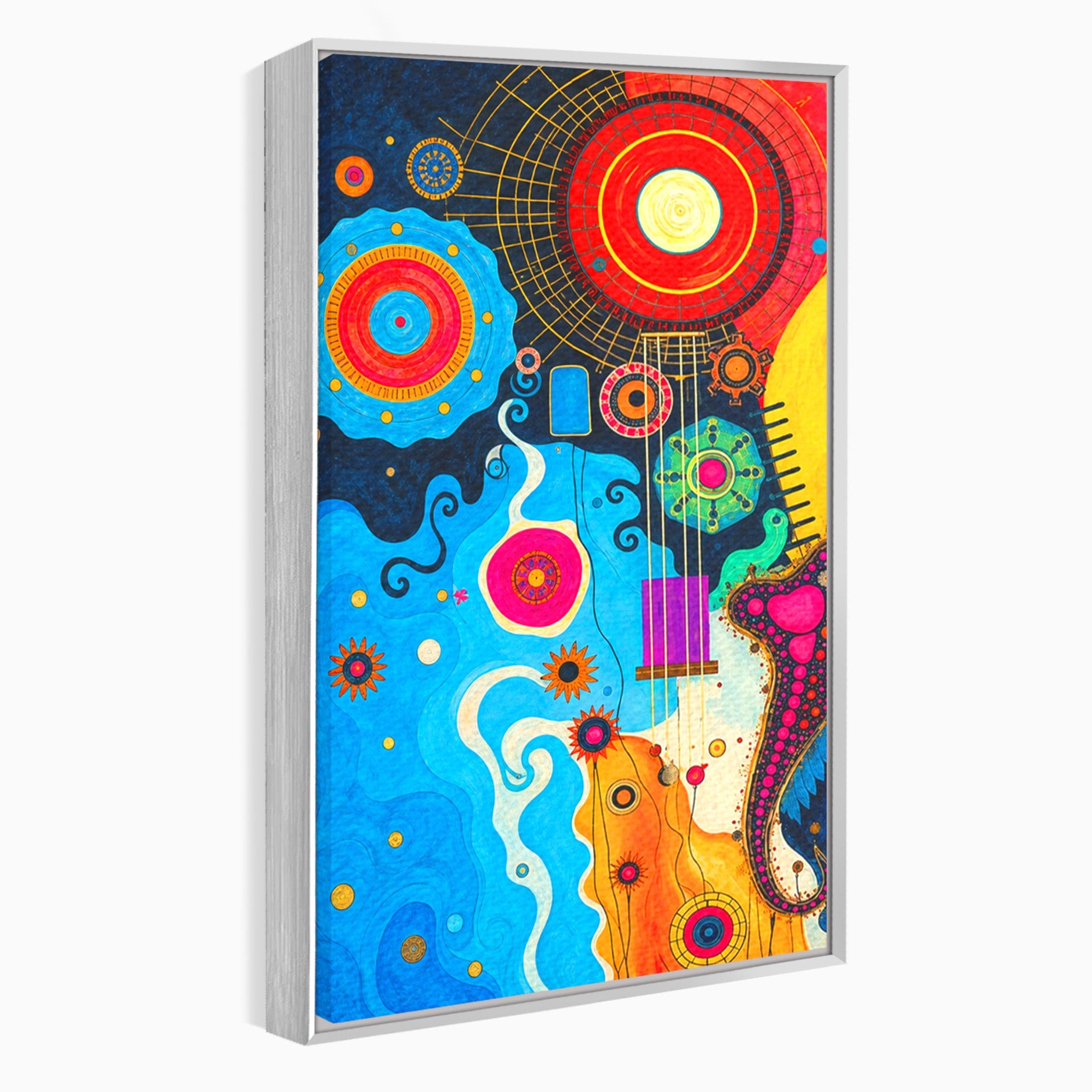 Set 2 Tablouri Canvas Premium LuxCanva® C2-1359, Universul Abstract, Abstract, Spatiu, Planete, Dormitor, Living, Culori Vibrante
