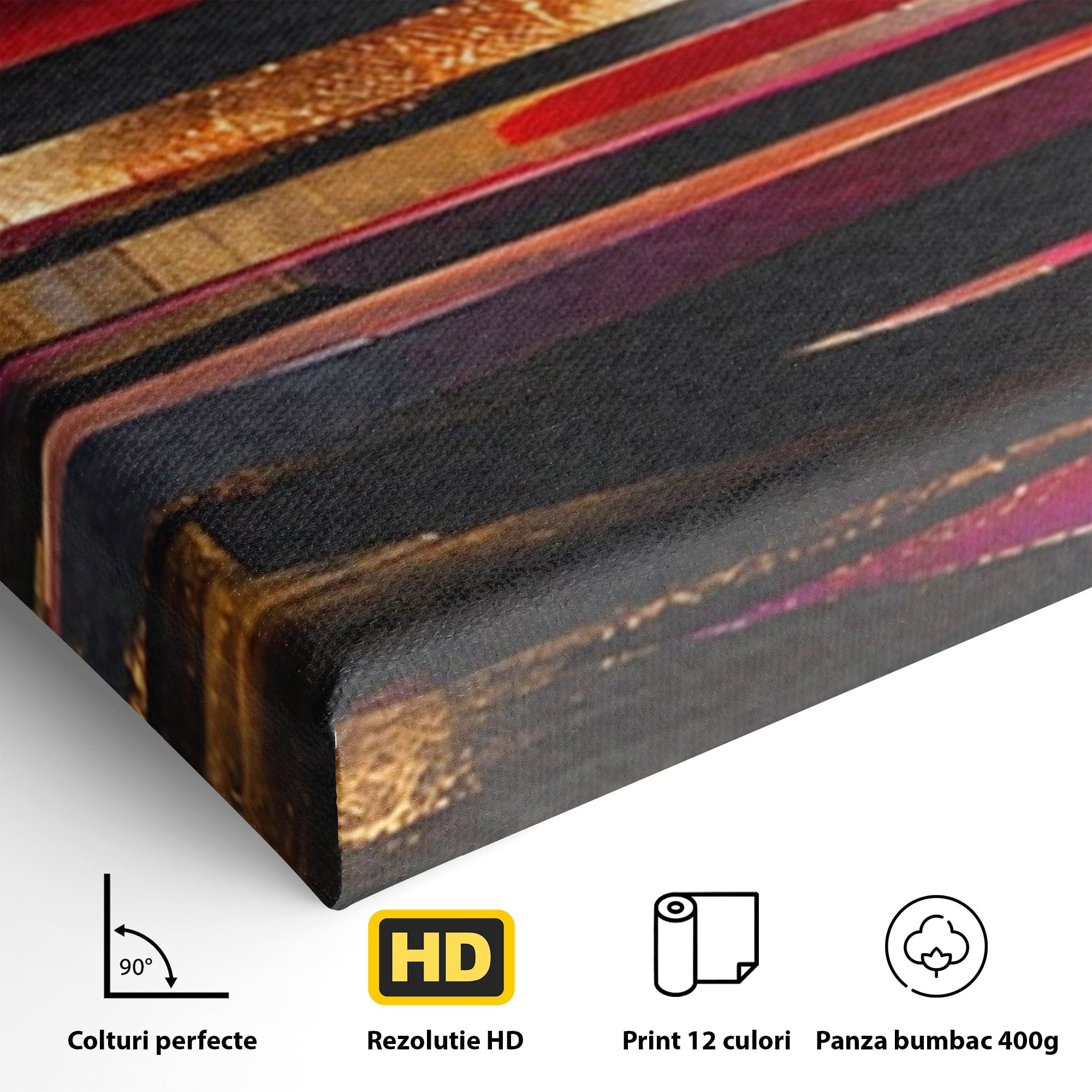 Set 2 Tablouri Canvas Premium LuxCanva® C2-1360, Arhitectura Abstracta, Abstract, Arhitectura, Modern, Living, Birou, Culori Vibrante