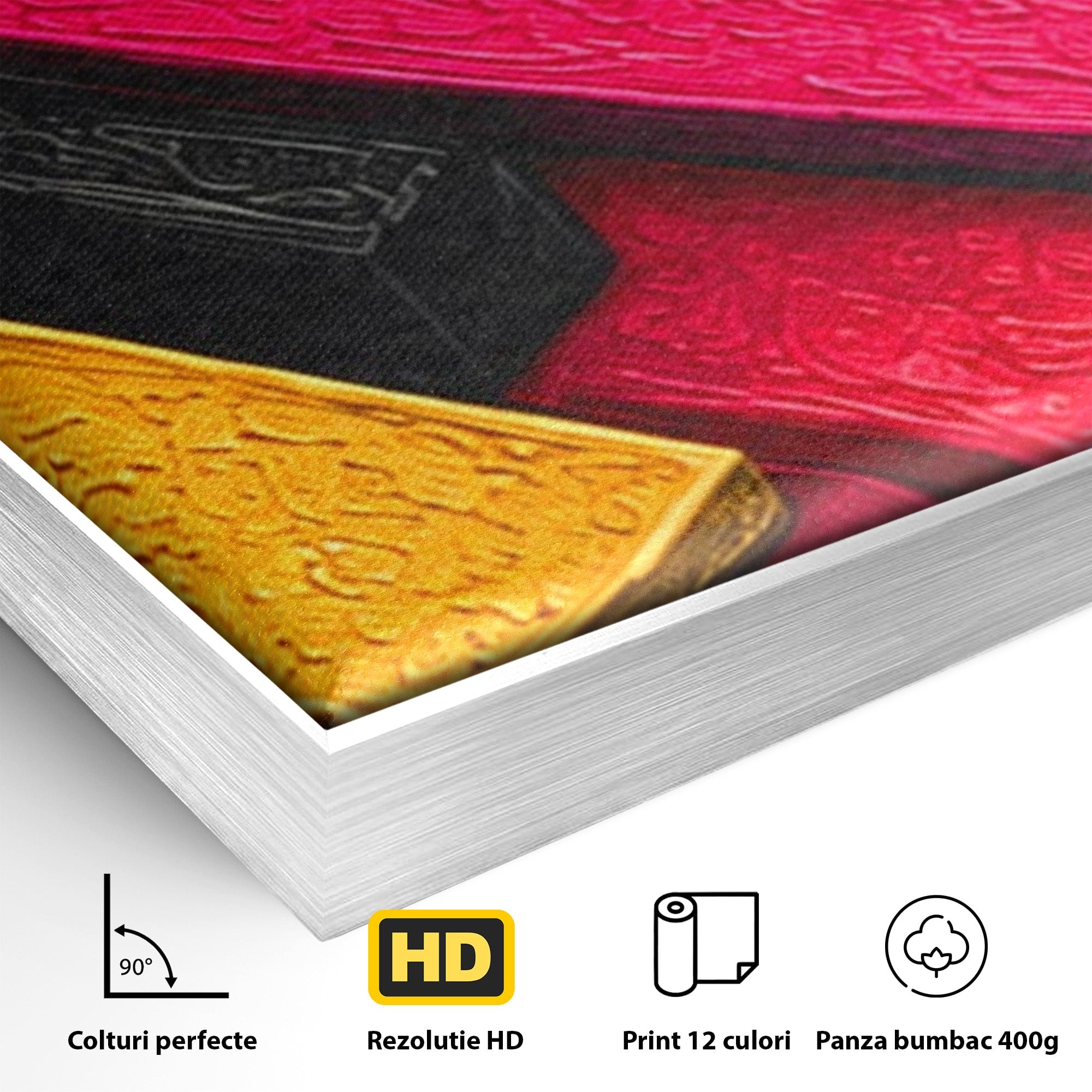 Set 2 Tablouri Canvas Premium LuxCanva® C2-1361, Pian Abstract, Pian, Abstract, Arta, Colorat, Living, Culori Vibrante