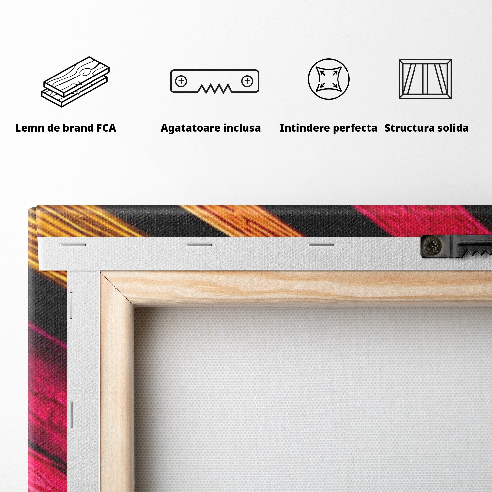 Set 2 Tablouri Canvas Premium LuxCanva® C2-1361, Pian Abstract, Pian, Abstract, Arta, Colorat, Living, Culori Vibrante