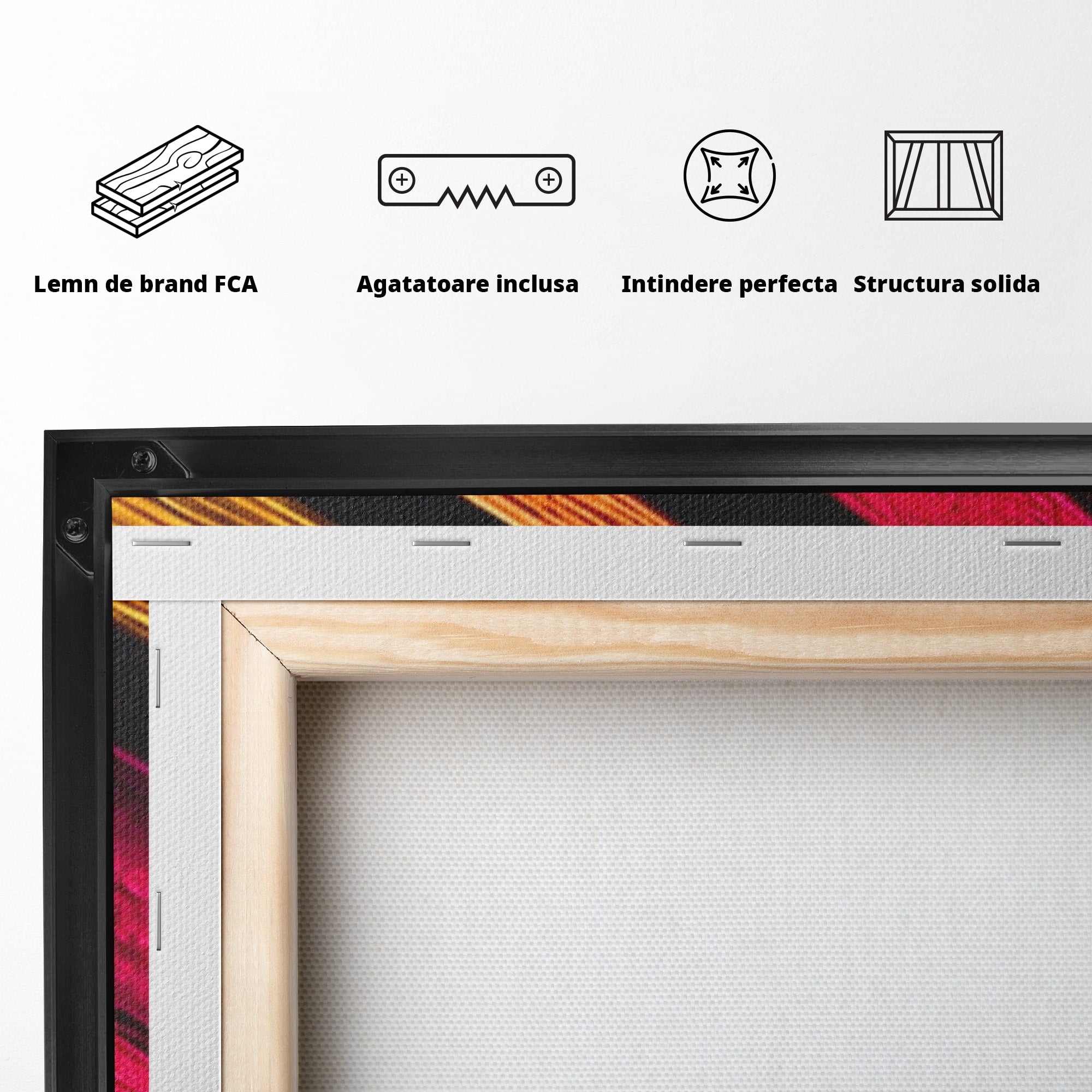 Set 2 Tablouri Canvas Premium LuxCanva® C2-1361, Pian Abstract, Pian, Abstract, Arta, Colorat, Living, Culori Vibrante