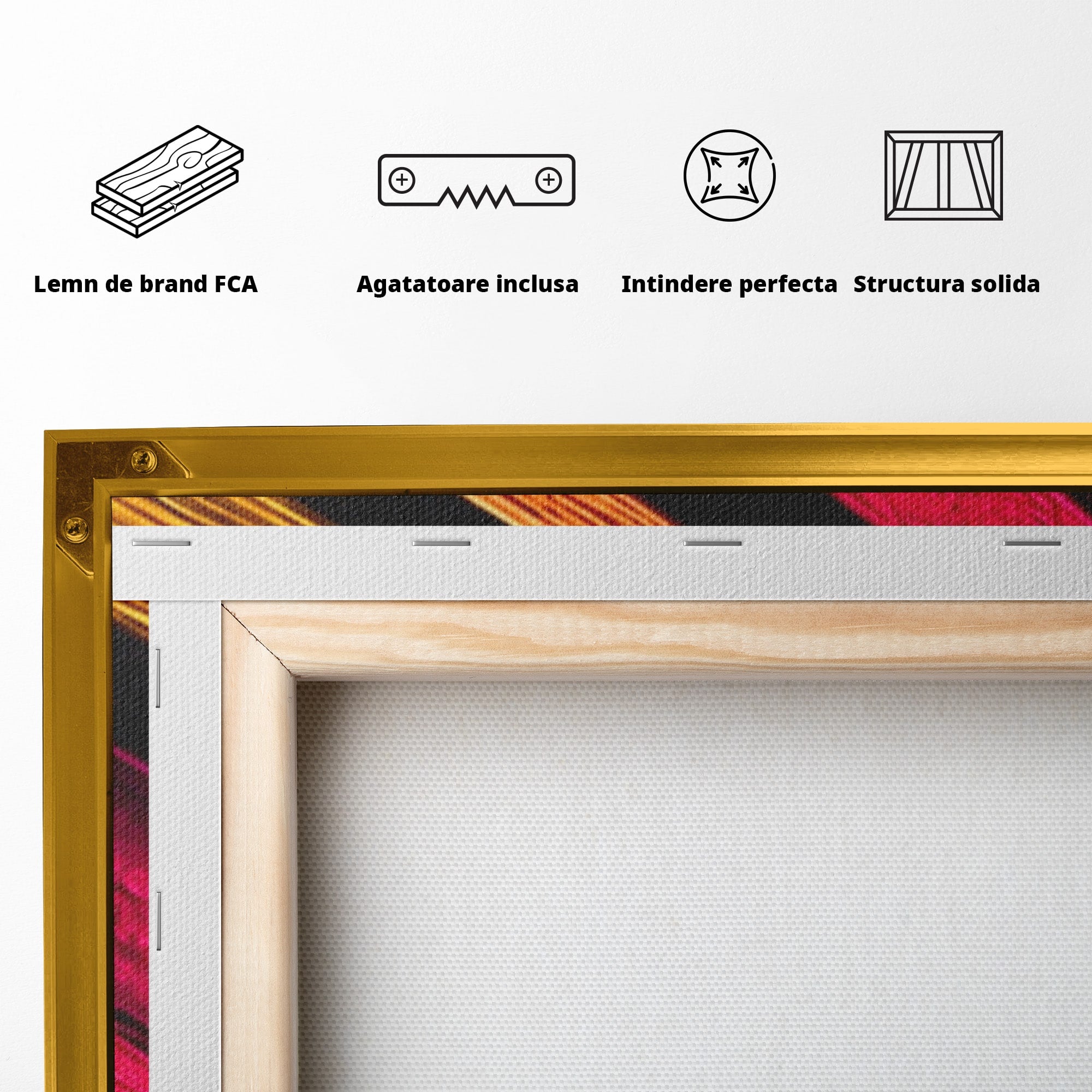 Set 2 Tablouri Canvas Premium LuxCanva® C2-1361, Pian Abstract, Pian, Abstract, Arta, Colorat, Living, Culori Vibrante