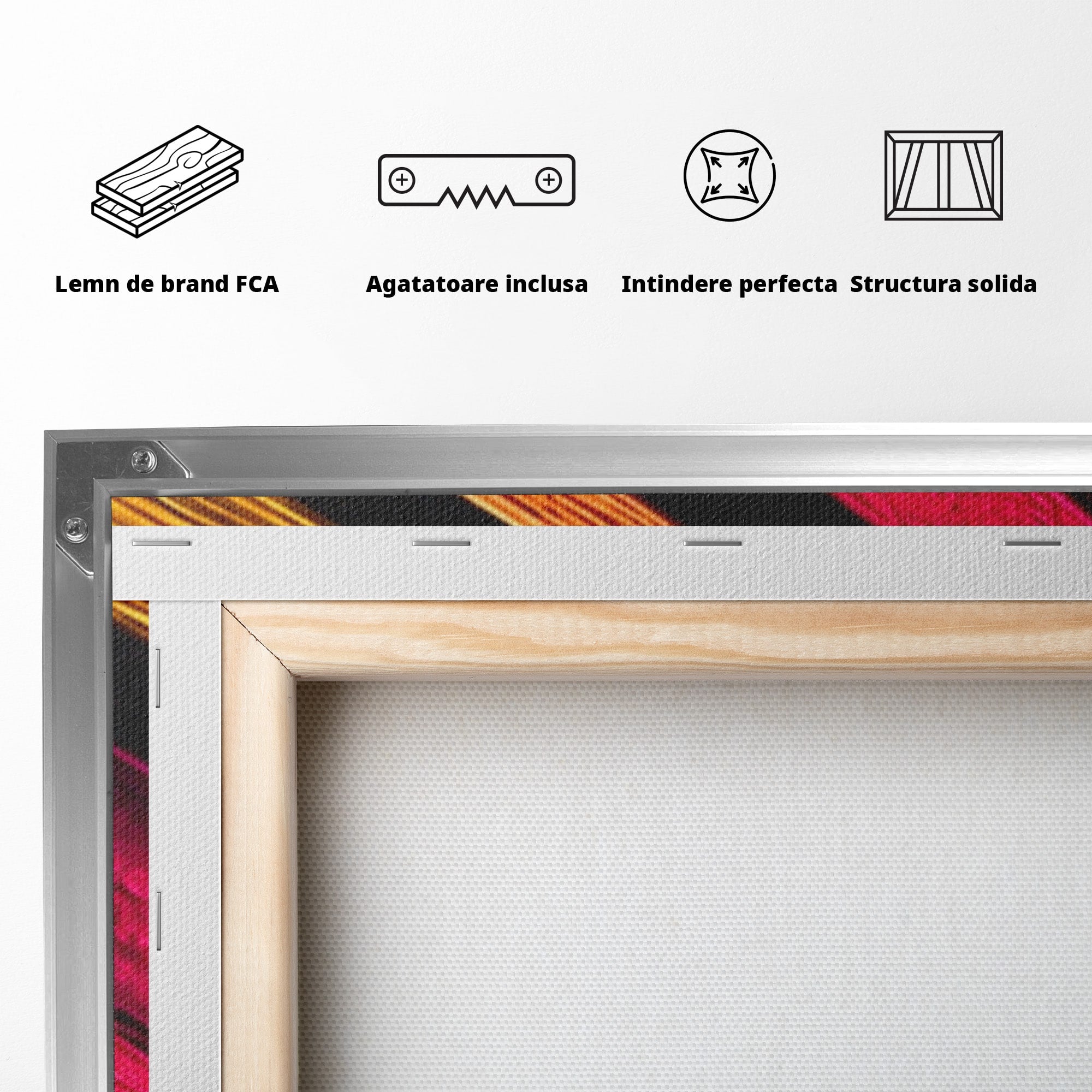 Set 2 Tablouri Canvas Premium LuxCanva® C2-1361, Pian Abstract, Pian, Abstract, Arta, Colorat, Living, Culori Vibrante